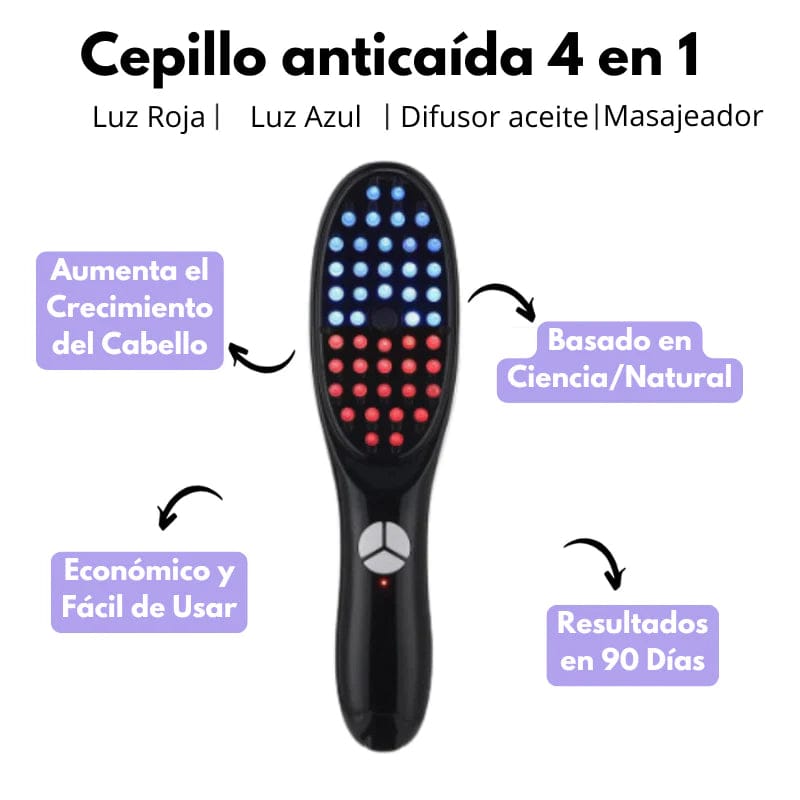 CEPILLO ANTICAIDA 4 EN 1 CON FOTOTERAPIA Y VIBRACION DE MASAJES - 6