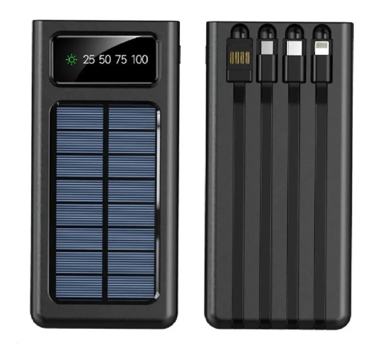 BATERIA PORTATIL 10000 MAH CARGA RAPIDA 4 CABLES INCORPORADOS Y 1 CABLE USB - 6
