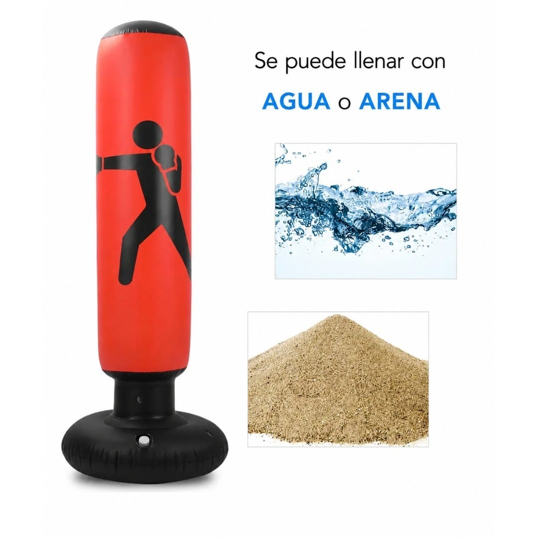 POSTE DE BOXEO INFLABLE INDEPENDIENTE PARA NIÑOS Y ADULTOS ENTRENAMIENTO DE KARATE Y TAEKWONDO 1.55M - 5