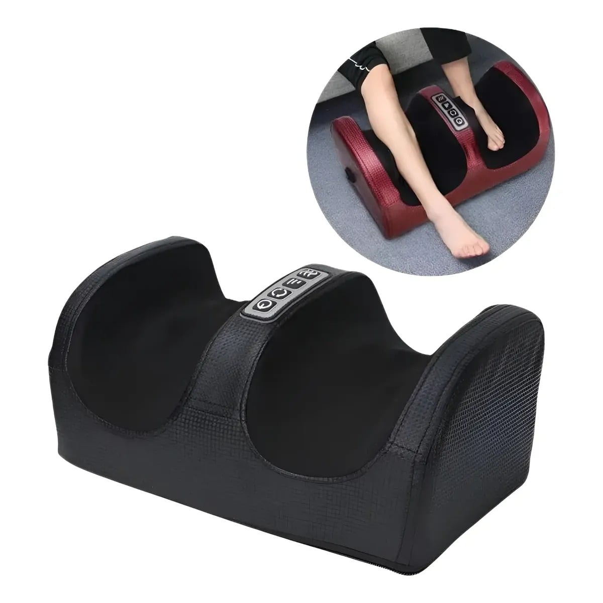 MASAJEADOR ELECTRICO PARA PIES Y PIERNAS CON TERMOTERAPIA COLOR NEGRO - 1