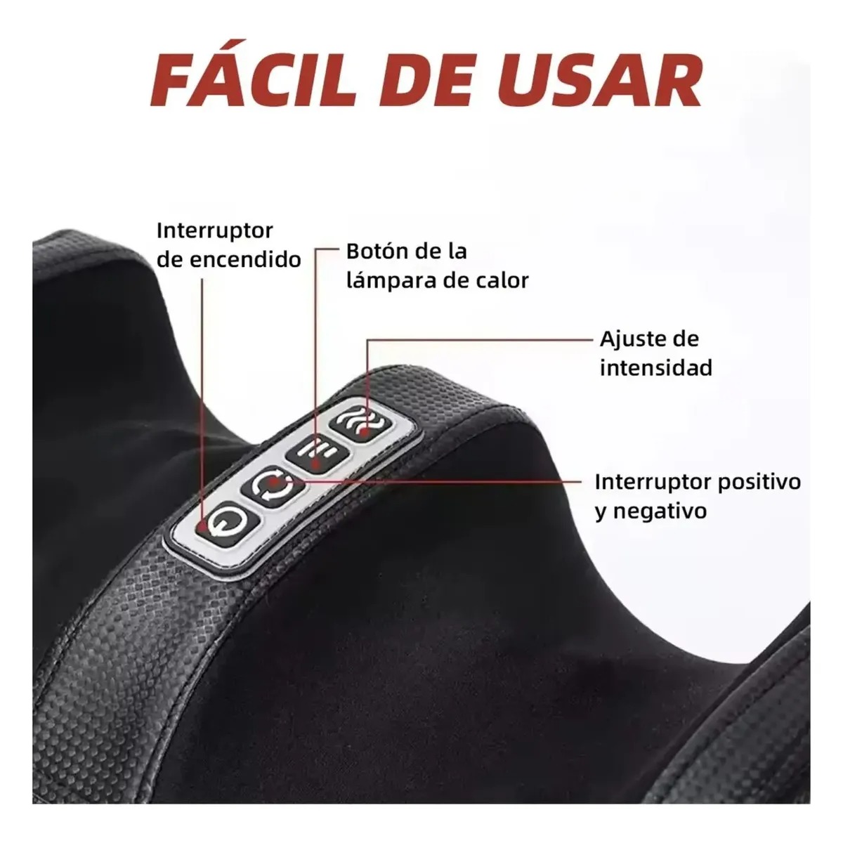 MASAJEADOR ELECTRICO PARA PIES Y PIERNAS CON TERMOTERAPIA COLOR NEGRO - 2