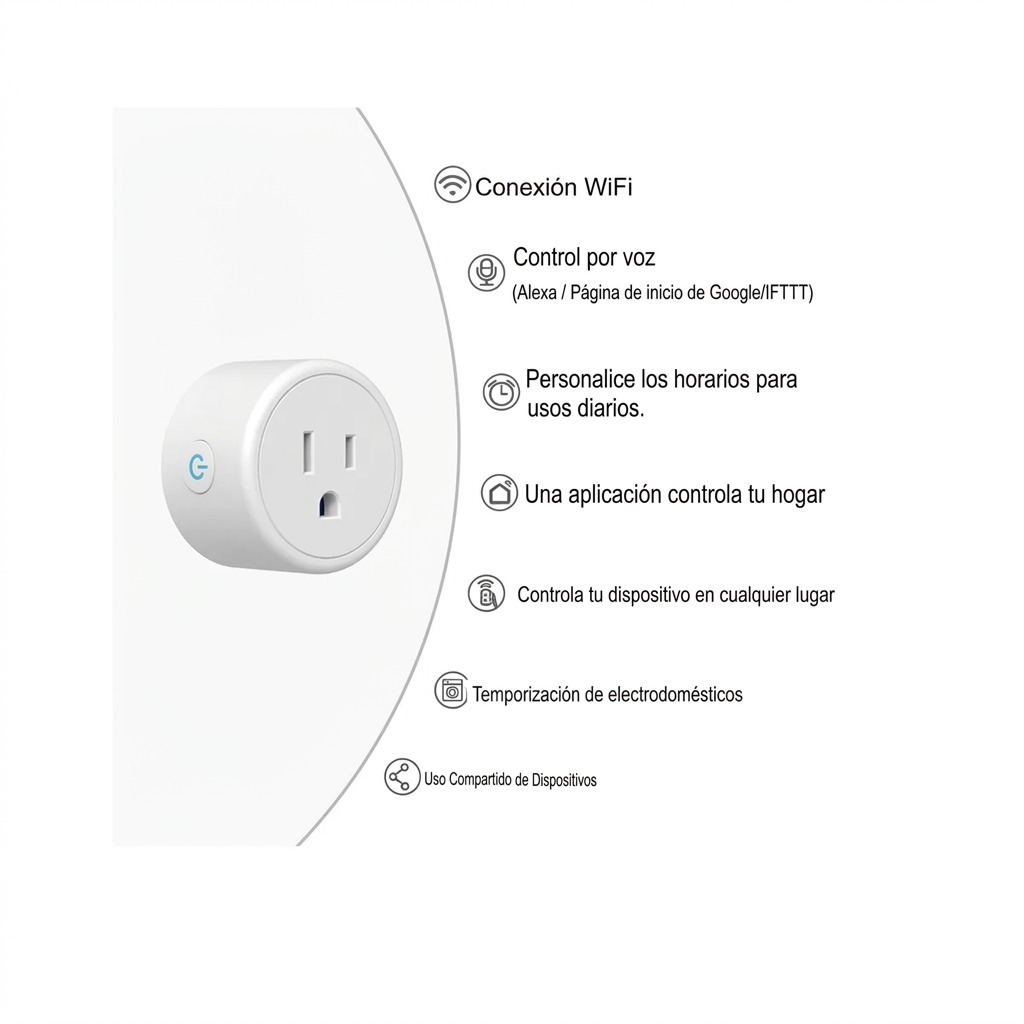 ENCHUFE INTELIGENTE SMART PLUG WIFI COMPATIBLE CON ALEXA Y GOOGLE HOME. - 2