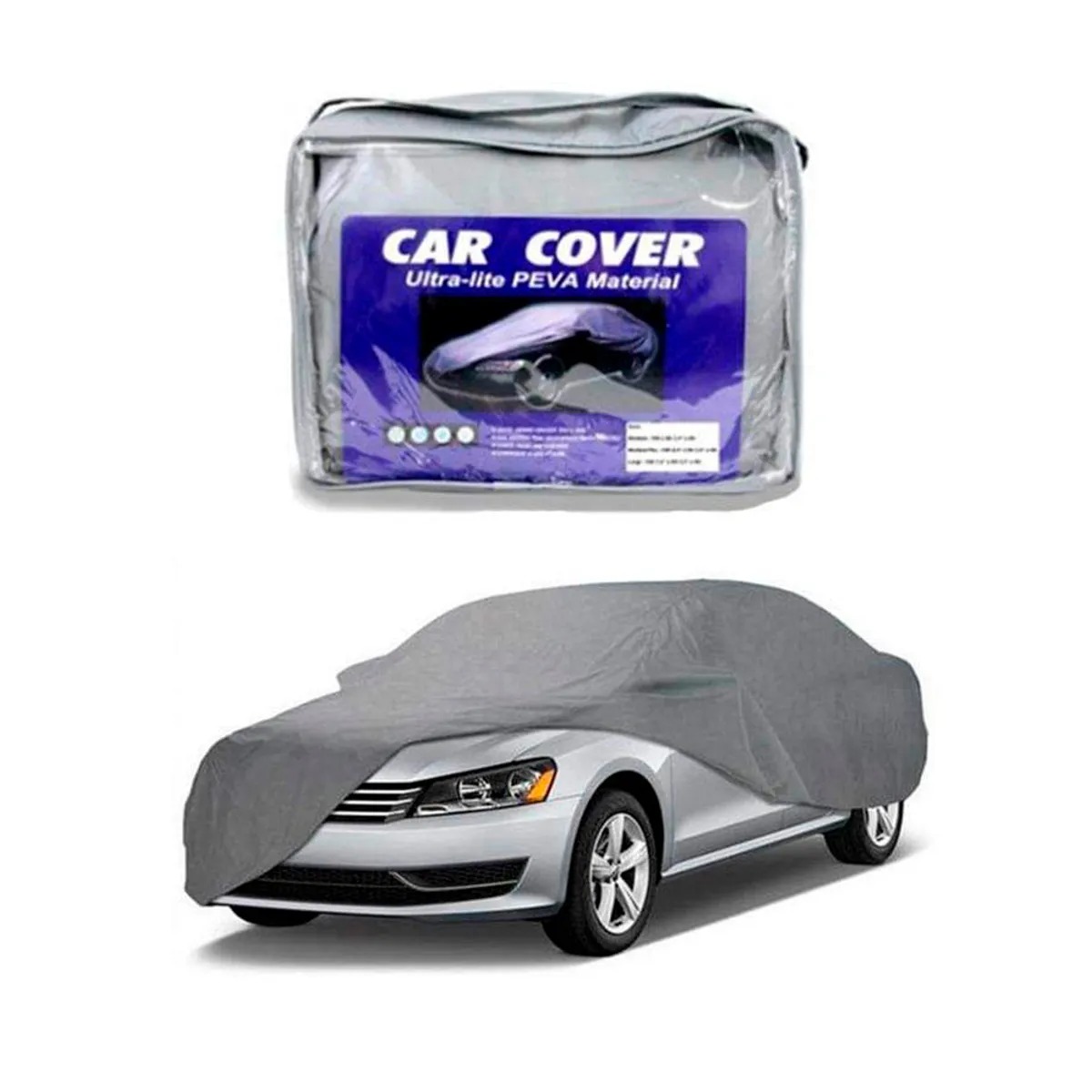 COBERTOR DE LLUVIA FUNDA PARA AUTO PROTECTOR IMPERMEABLE GRIS - 5