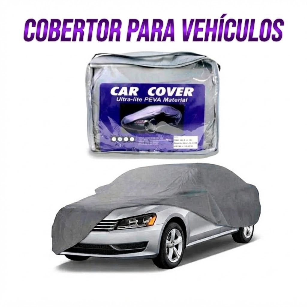 COBERTOR DE LLUVIA FUNDA PARA AUTO PROTECTOR IMPERMEABLE GRIS - 1