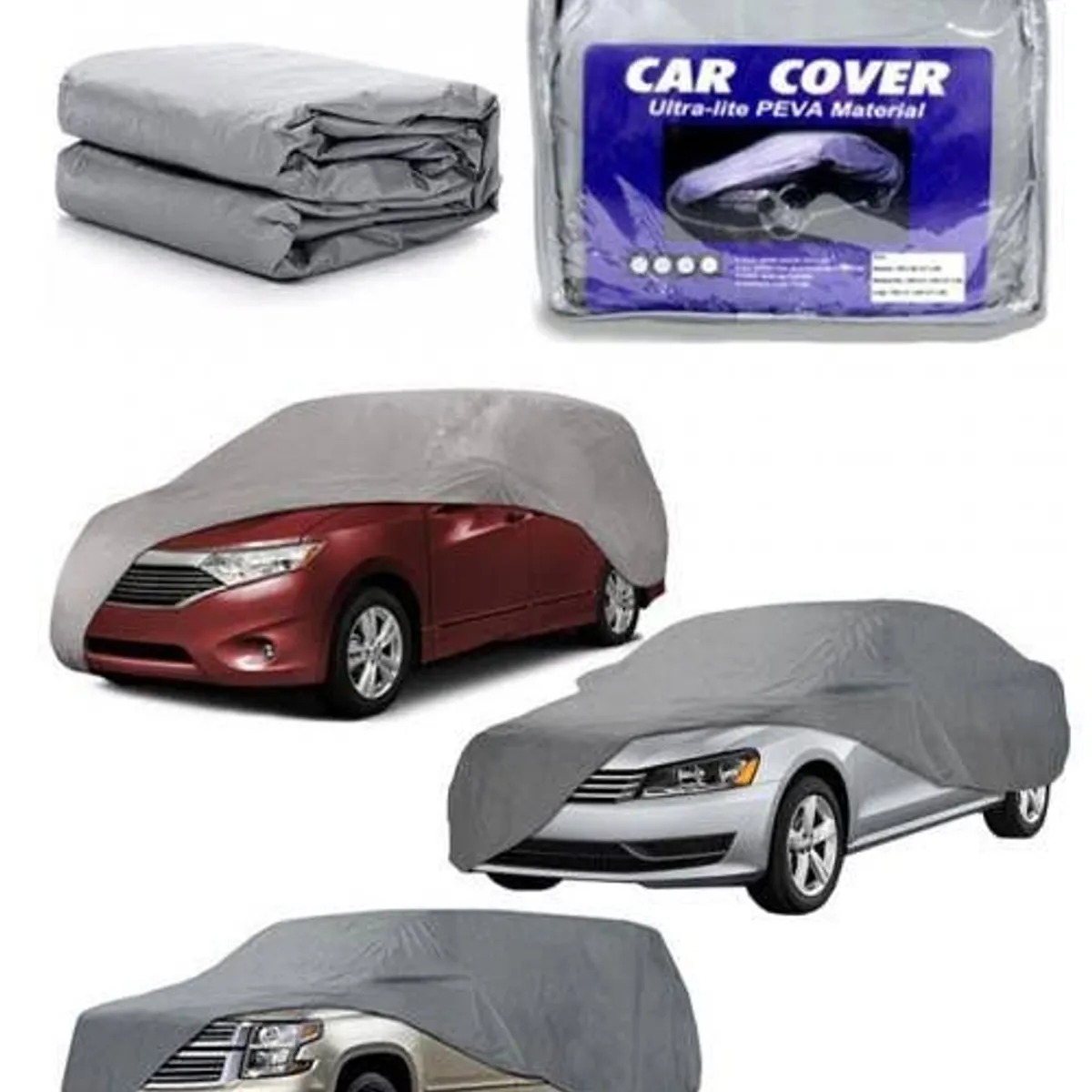 COBERTOR DE LLUVIA FUNDA PARA AUTO PROTECTOR IMPERMEABLE GRIS - 5