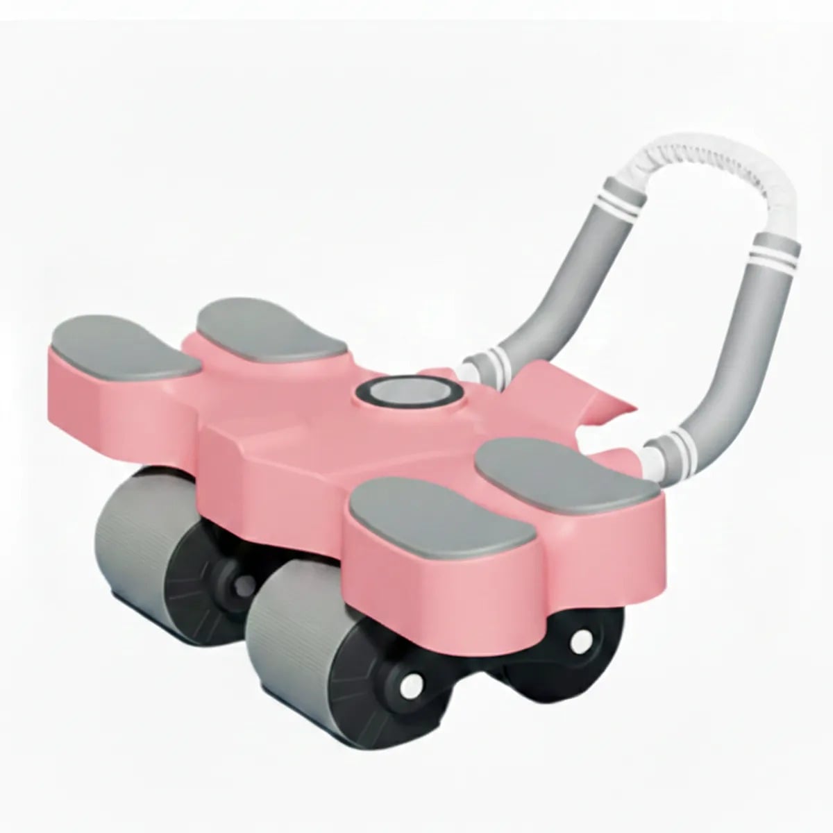 RODILLO ABDOMINAL 4 RUEDAS CON REBOTE AUTOMATICO Y SOPORTE PARA CODOS COLOR ROSADO - 1
