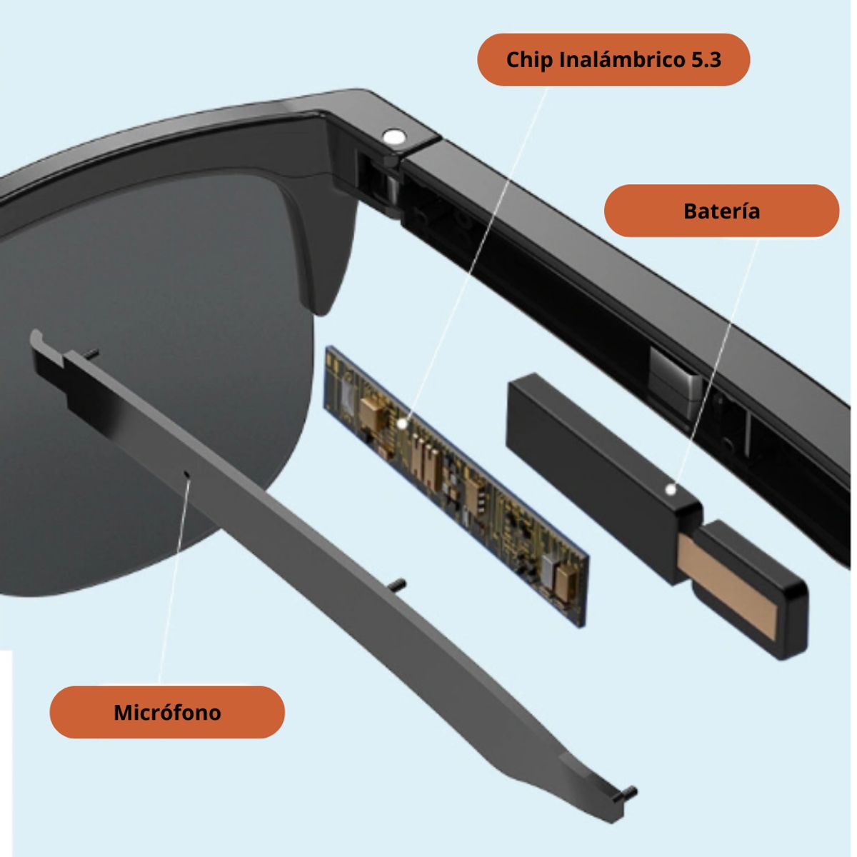 LENTES BLUETOOTH INTELIGENTE CON PARLANTE UV-400 SMART F-06 - 3