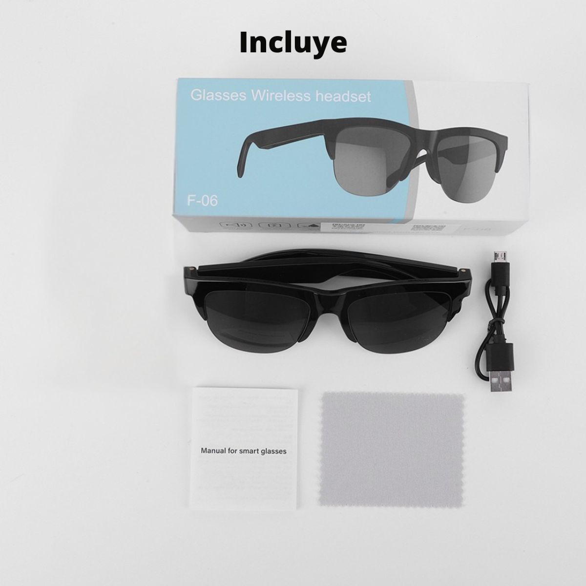 LENTES BLUETOOTH INTELIGENTE CON PARLANTE UV-400 SMART F-06 - 7