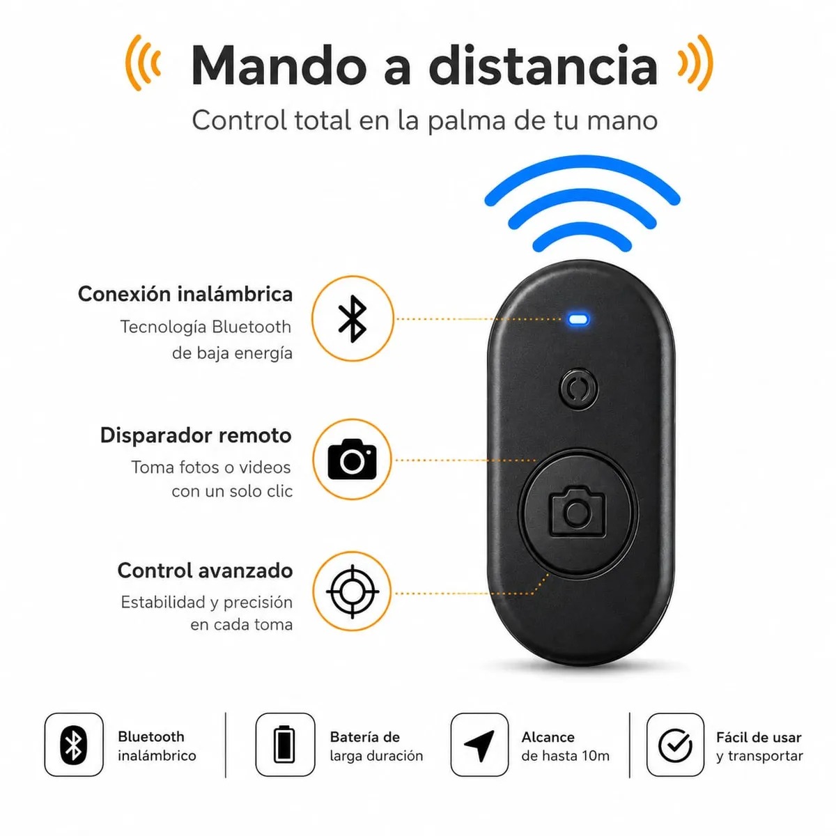 TRIPODE SELFIE STICK CON CONTROL REMOTO BLUETOOTH - 3