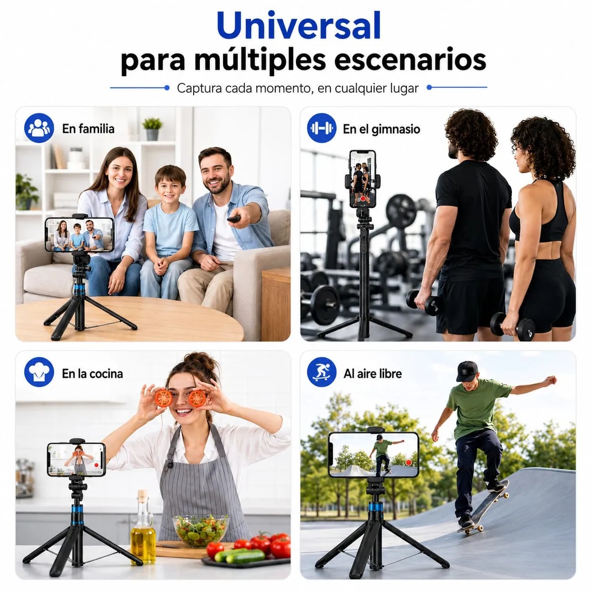 TRIPODE SELFIE STICK CON CONTROL REMOTO BLUETOOTH - 6
