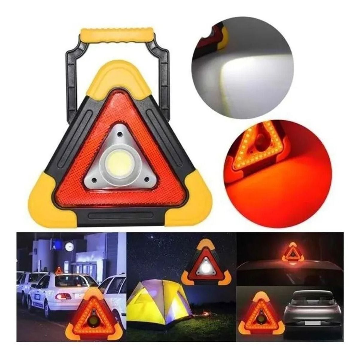 LUZ DE EMERGENCIA TRIANGULO PEQUEÑO LED COB 500 LUMENS MULTIFUNCIONAL PARA AUTO COD HB-6609 - 2