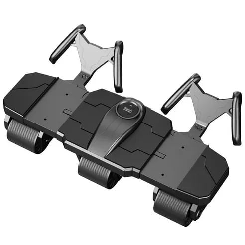RODILLO ABDOMINAL 6 RUEDAS CON SOPORTE PARA CODOS ENTRENAMIENTO EN PAREJA COLOR NEGRO - 3