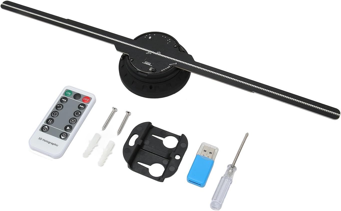 VENTILADOR DE EXHIBICION PUBLICITARIA PORTATIL PROYECTOR HOLOGRAMA LED 42CM - 3