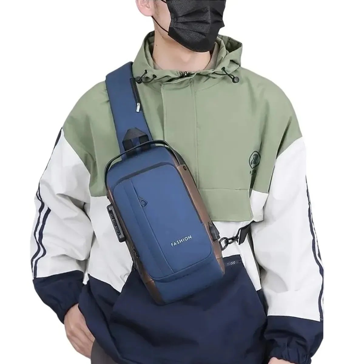 MOCHILA MORRAL ANTIRROBO IMPERMEABLE CON PUERTO USB Y CLAVE - 2