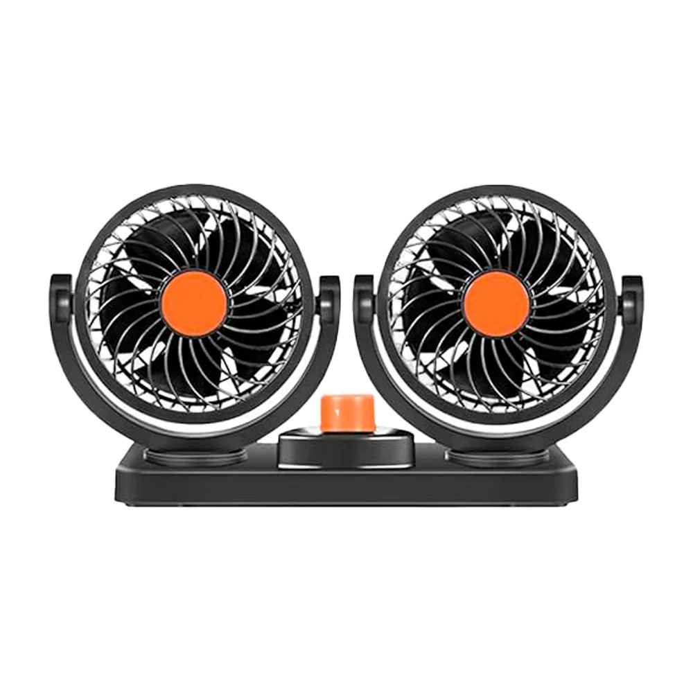 VENTILADOR DE VEHICULO 2 CABEZALES ENTRADA TIPO CIGARRILLO RECARGABLE COD HX-T304 - 5