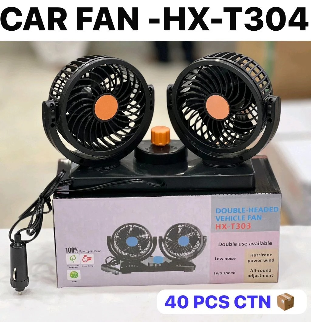 VENTILADOR DE VEHICULO 2 CABEZALES ENTRADA TIPO CIGARRILLO RECARGABLE COD HX-T304 - 4
