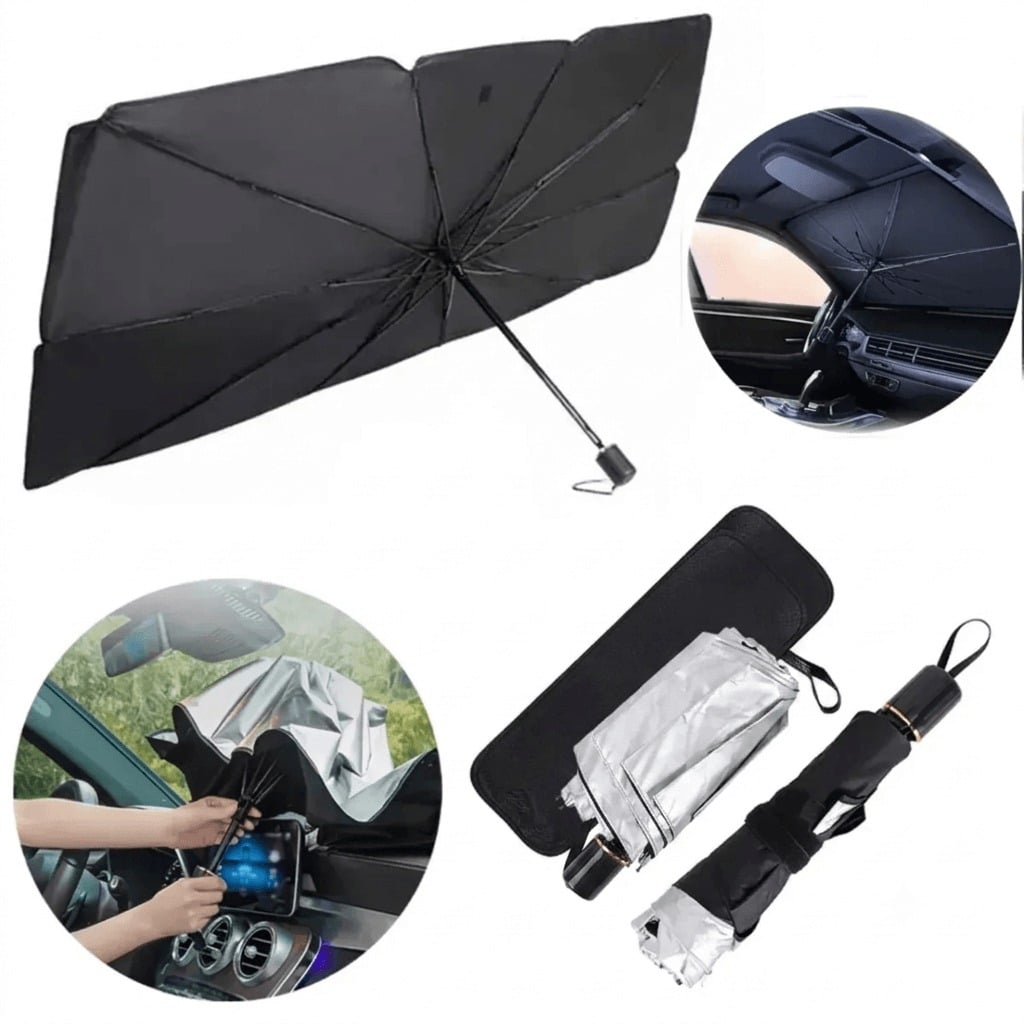 SOMBRILLA TAPA PARABRISAS PLEGABLE PARA AUTO CON PROTECTOR SOLAR UV UNIVERSAL PARA AUTOMOVIL - 1