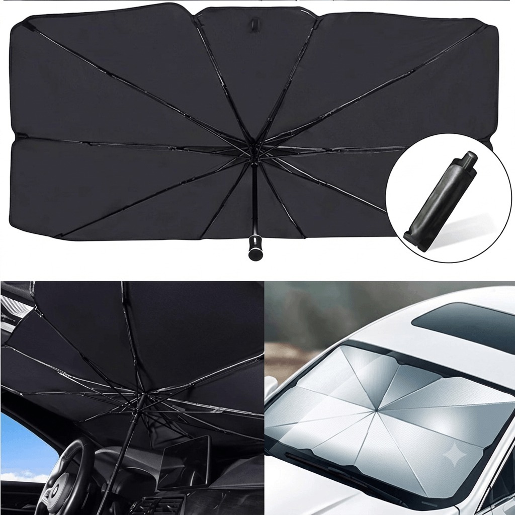 SOMBRILLA TAPA PARABRISAS PLEGABLE PARA AUTO CON PROTECTOR SOLAR UV UNIVERSAL PARA AUTOMOVIL - 3