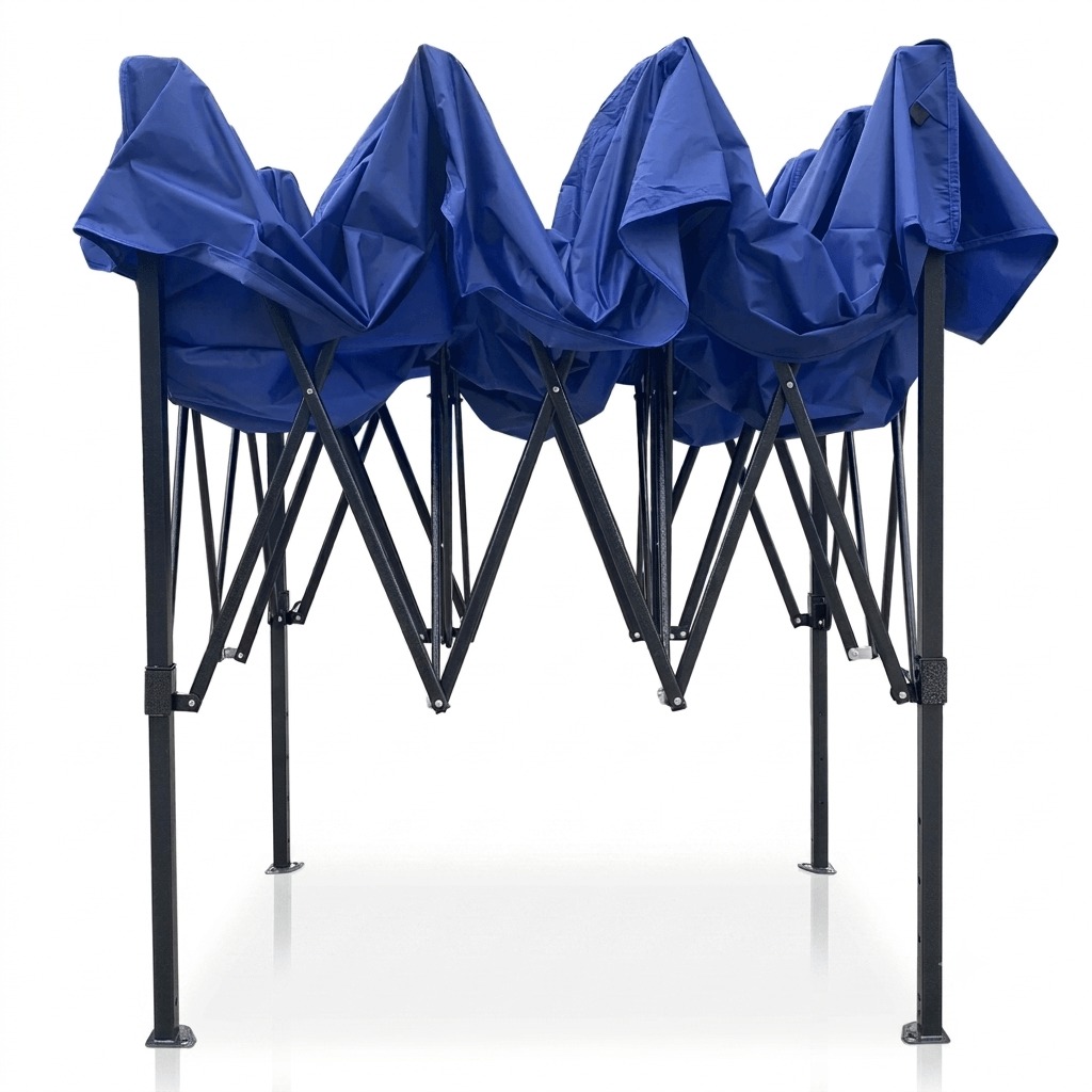 CARPA PARA JARDIN Y EXTERIOR CON TOLDO PLEGABLE DE LONA IMPERMEABLE 3X3 METROS COLOR AZUL - 3