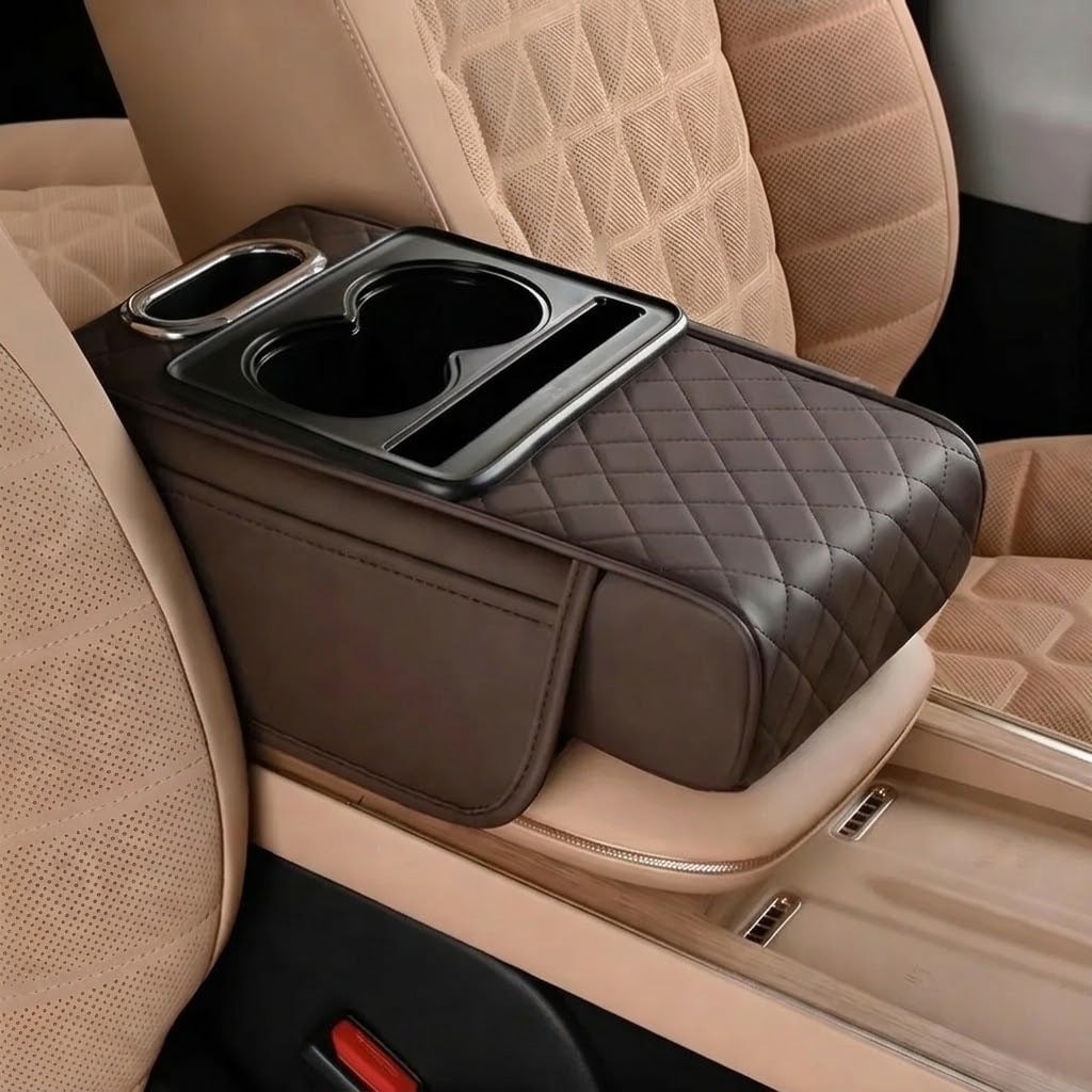 APOYABRAZOS PARA AUTO ORGANIZADOR MULTIFUNCIONAL CON PORTAVASOS PORTAPAÑUELOS Y PORTATELEFONO - 6