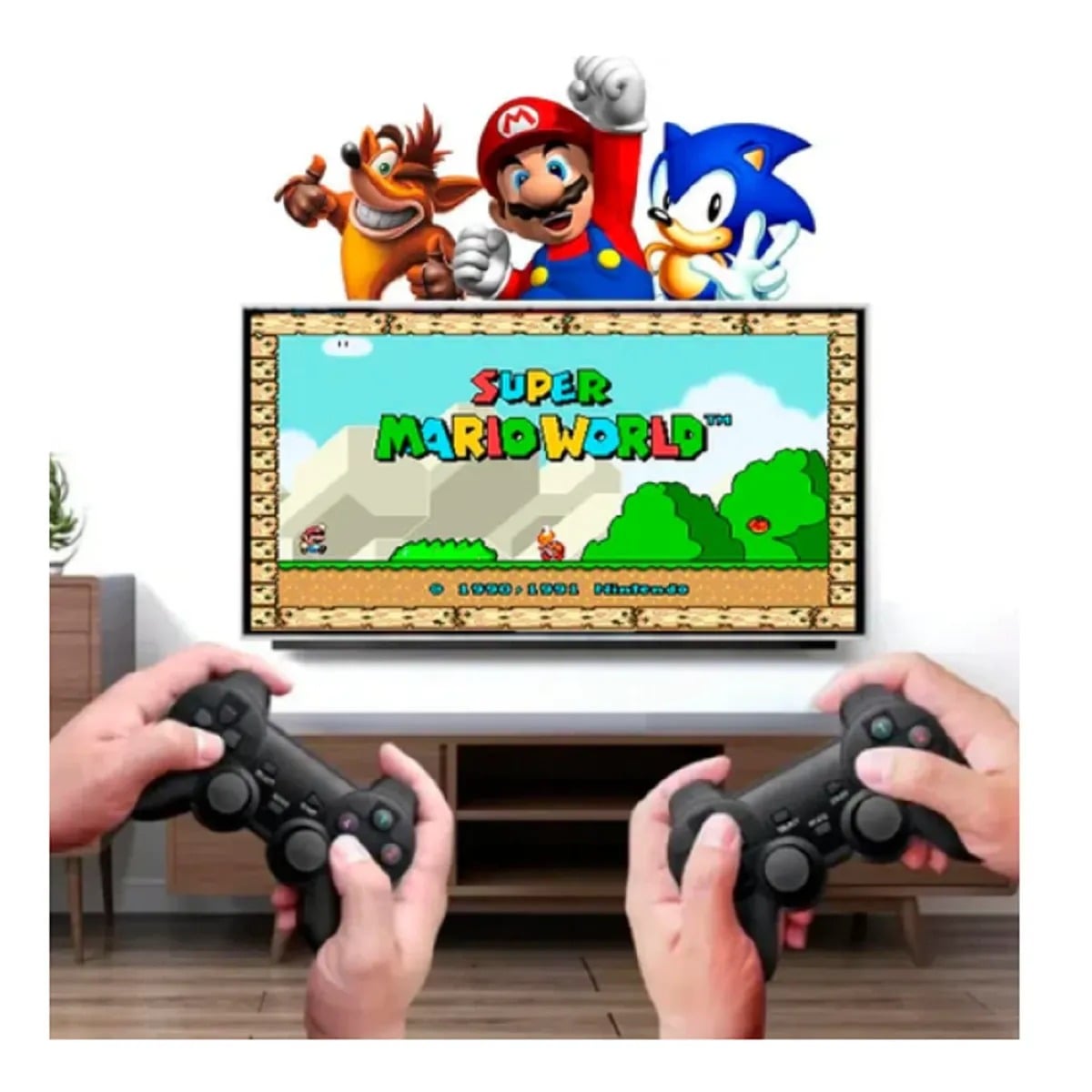 CONSOLA DE VIDEOJUEGOS GAME STICK X2 30000 JUEGOS 2 MANDOS INALAMBRICOS RECARGABLES - 2
