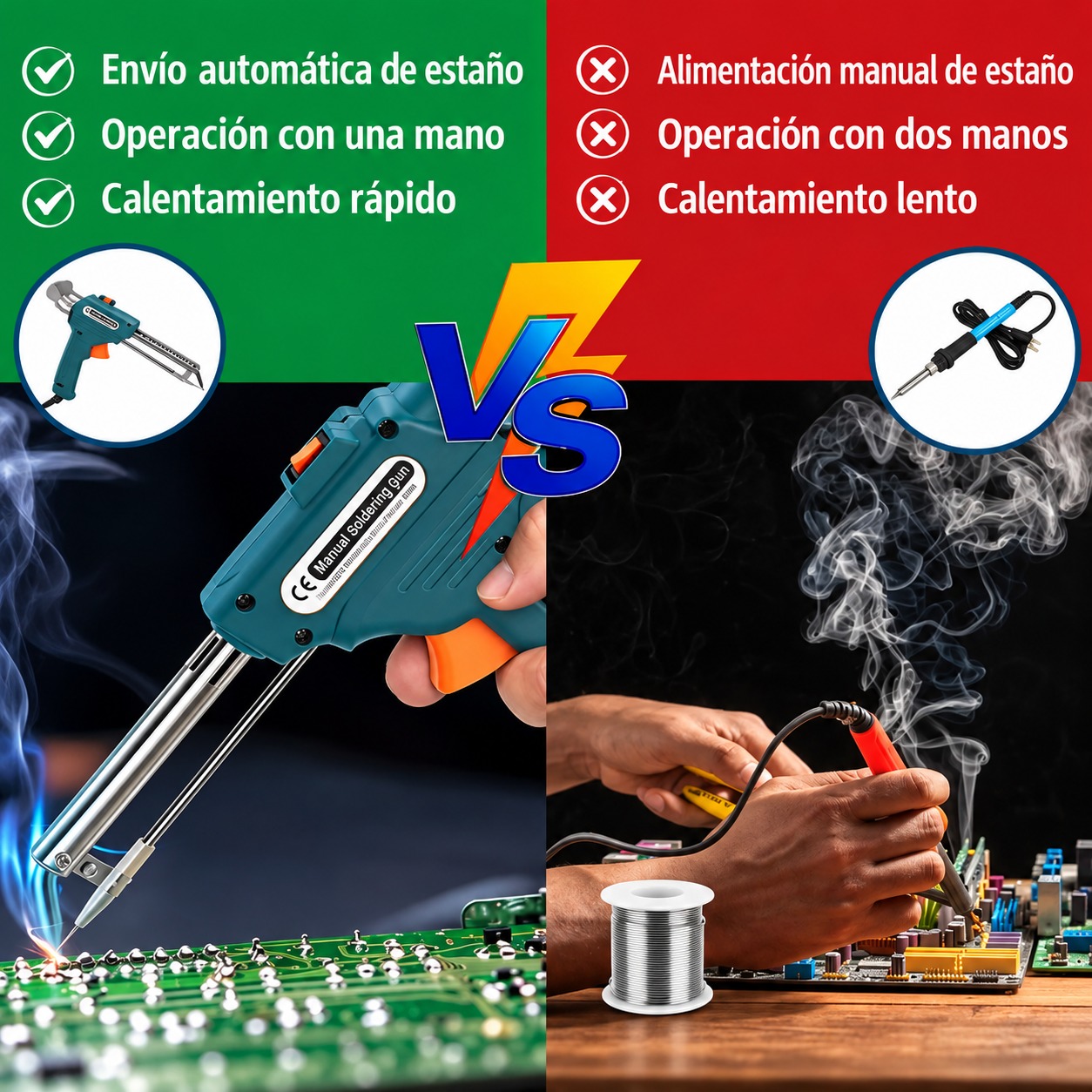 PISTOLA DE SOLDADURA DE ESTAÑO AUTOMATICO 60W ELECTRICO - 7