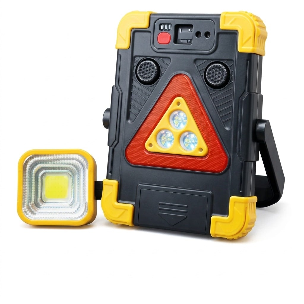 LUZ DE EMERGENCIA PARA AUTO CON FOCO MOVIBLE, CARGA SOLAR, SIRENA DE EMERGENCIA Y POWER BANK HB139 - 3