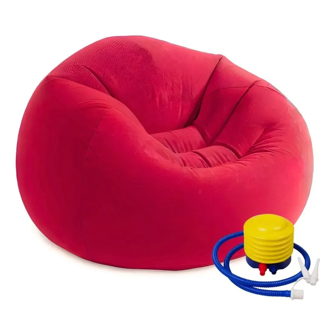 SOFA PUFF INFLABLE COLOR ROJO CON INFLADOR - 4