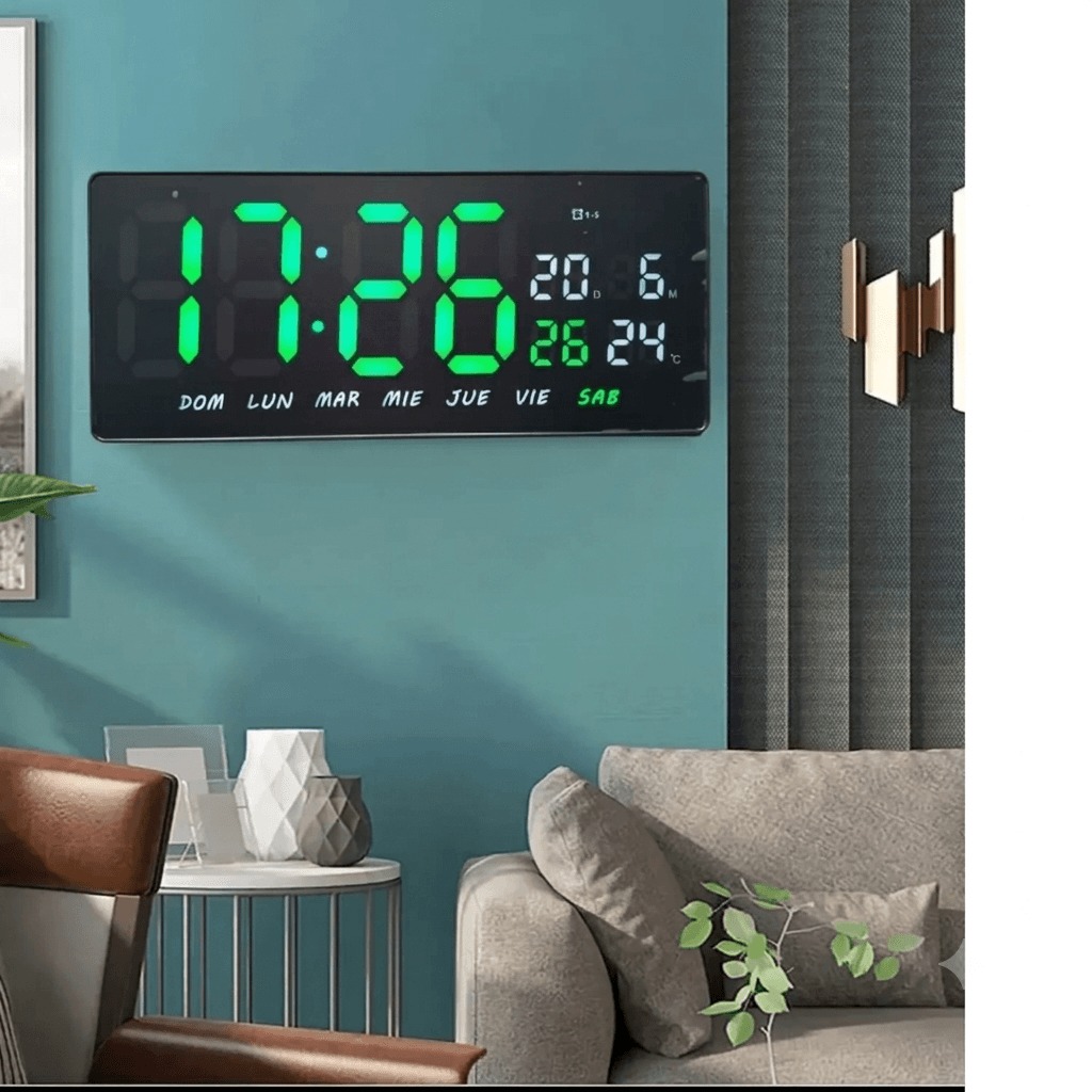 RELOJ DIGITAL LED DE PARED JH-3604 CON TEMPERATURA, CALENDARIO Y ALARMA - 3