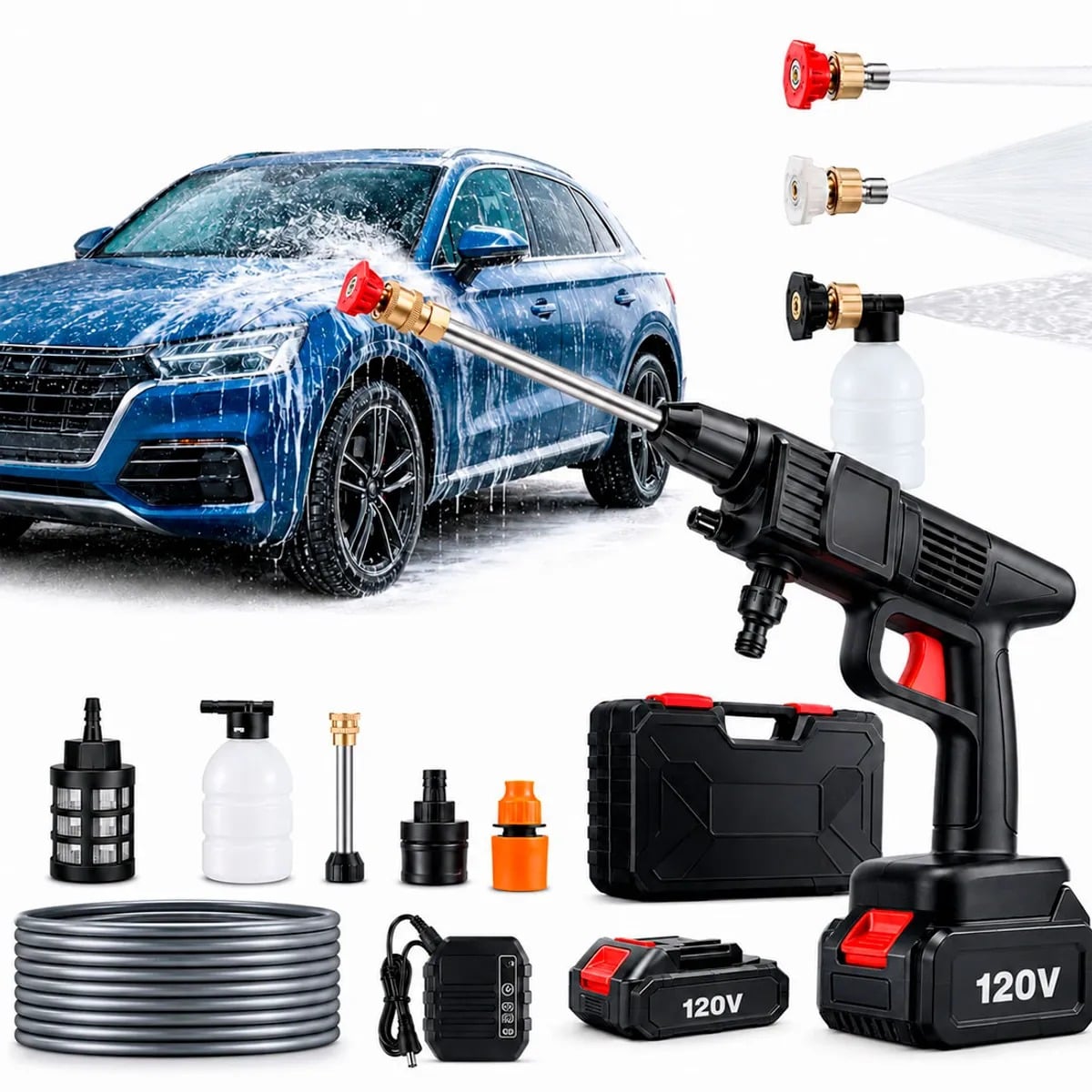 HIDROLAVADORA INALAMBRICA PORTATIL A BATERIA 120V - 2