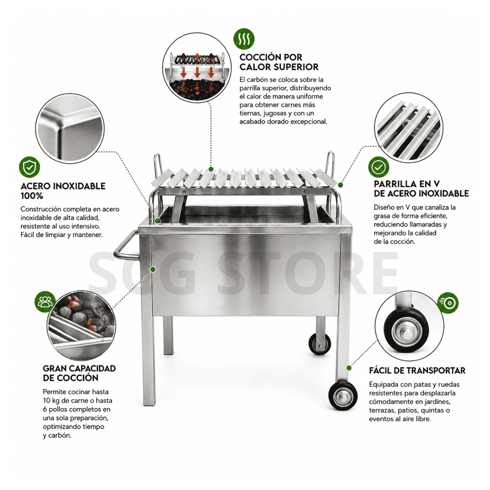 CAJA CHINA PREMIUM ACERO INOXIDABLE 6KG + PARRILLA DE REGALO - 3