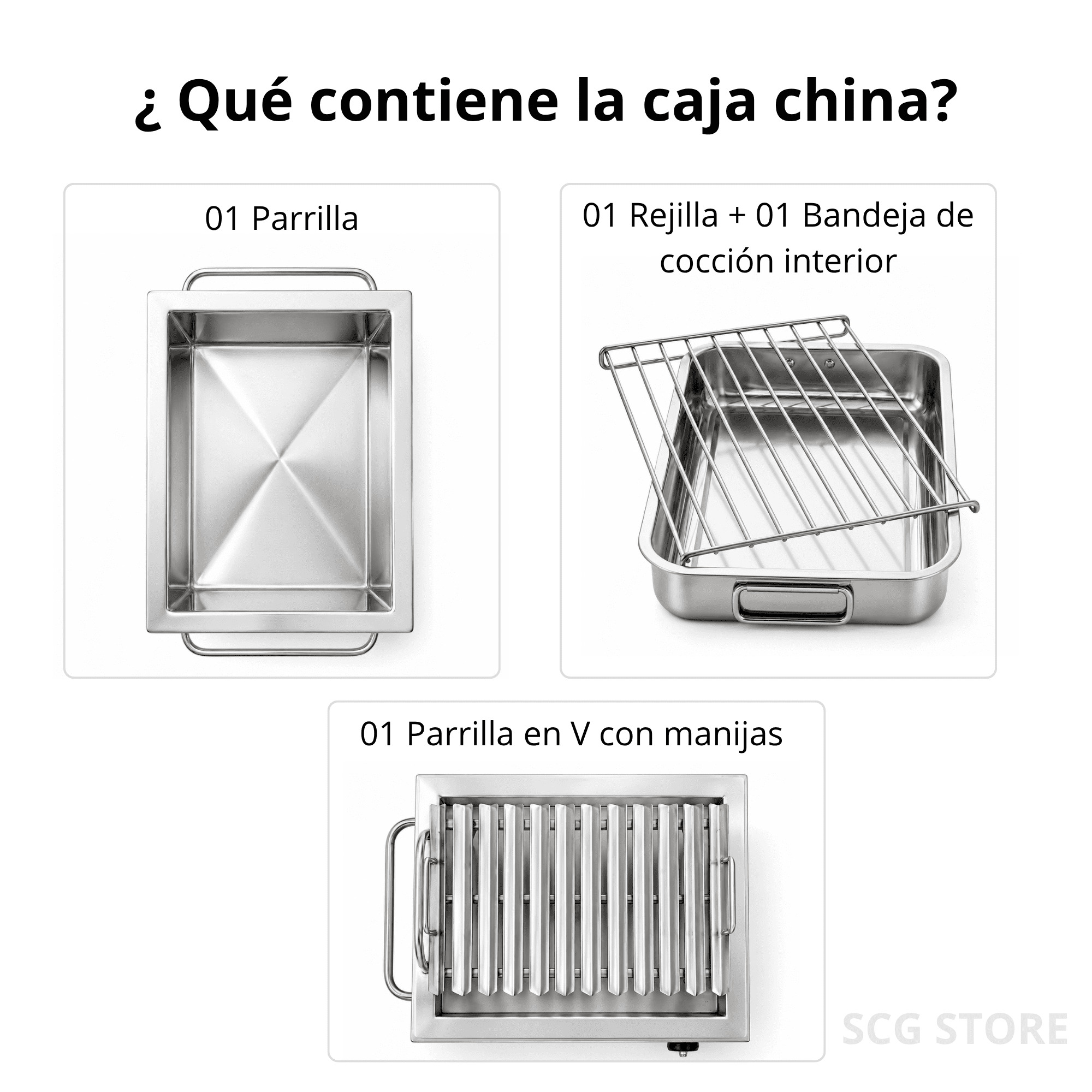 CAJA CHINA PREMIUM ACERO INOXIDABLE 6KG + PARRILLA DE REGALO - 4