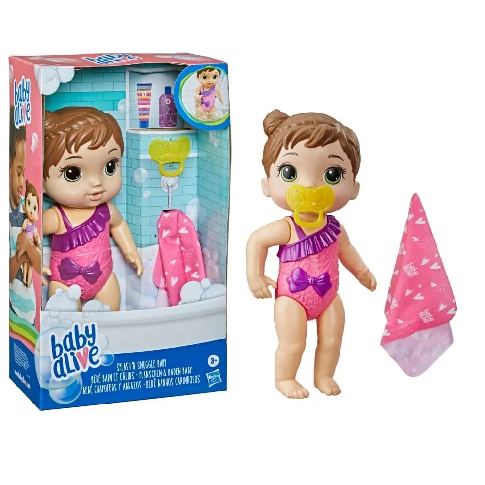 MUÑECA BABY ALIVE BEBÉ CHAPOTEOS Y ABRAZOS  CABELLO CASTAÑO - 3