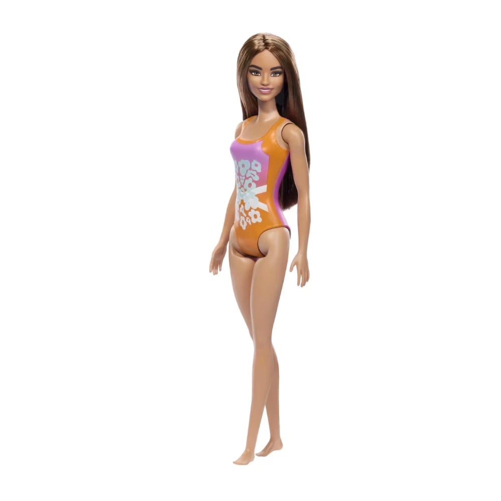 MATTEL BARBIE MUÑECA PLAYA TRAJE BAÑO NARANJA - 2