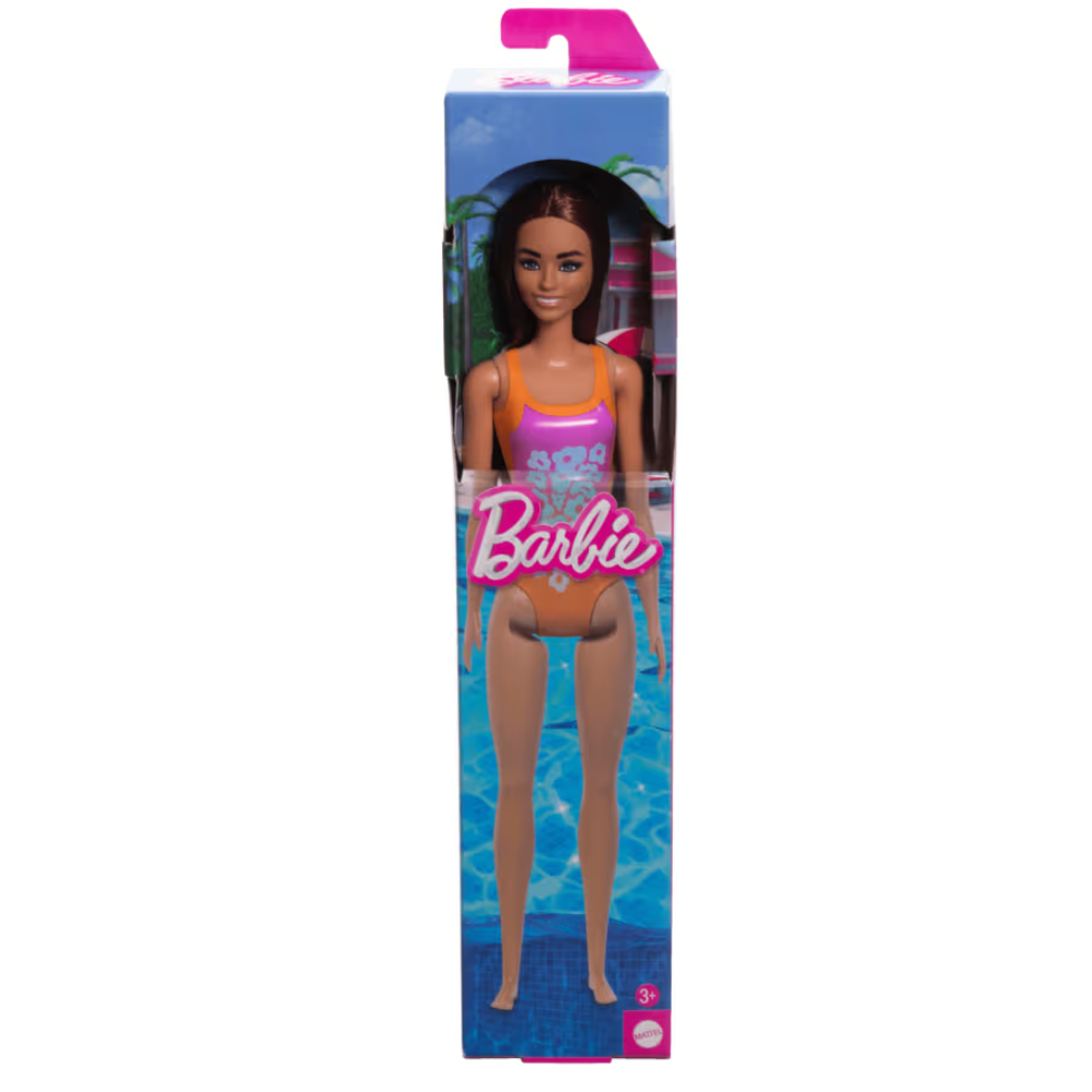 MATTEL BARBIE MUÑECA PLAYA TRAJE BAÑO NARANJA - 3