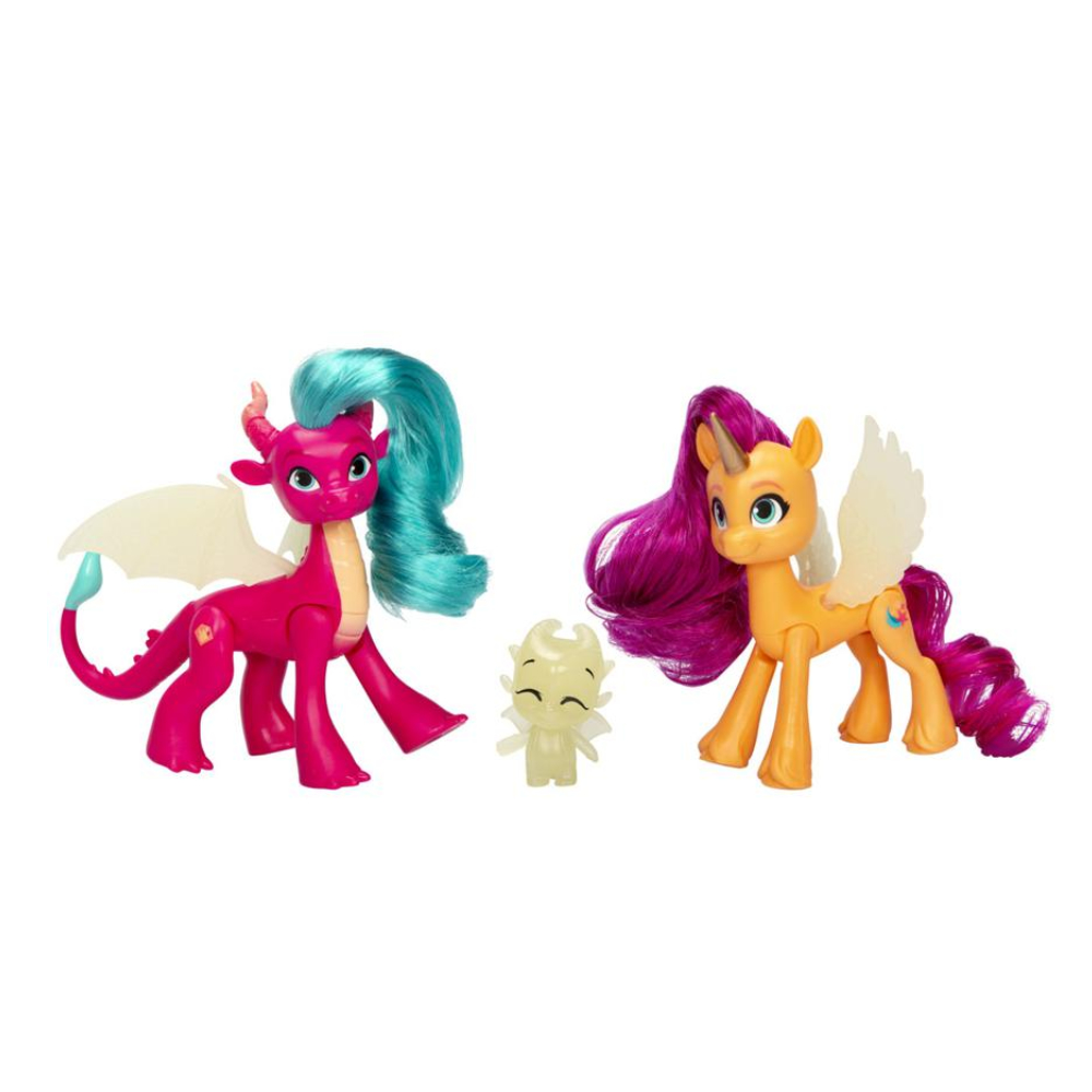 PACK MUÑECA MY LITTLE PONY DRAGÓN LUZ EN LA OSCURIDAD X 3 UN - 3