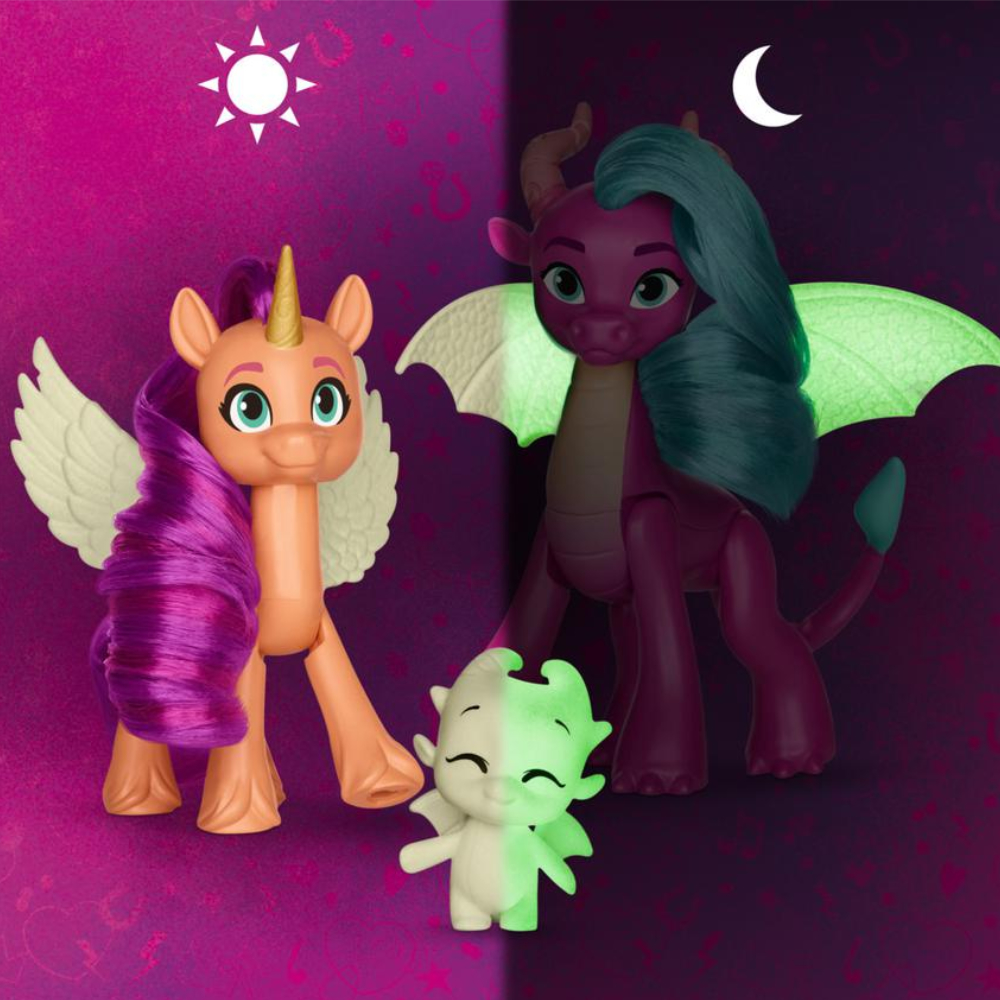 PACK MUÑECA MY LITTLE PONY DRAGÓN LUZ EN LA OSCURIDAD X 3 UN - 6
