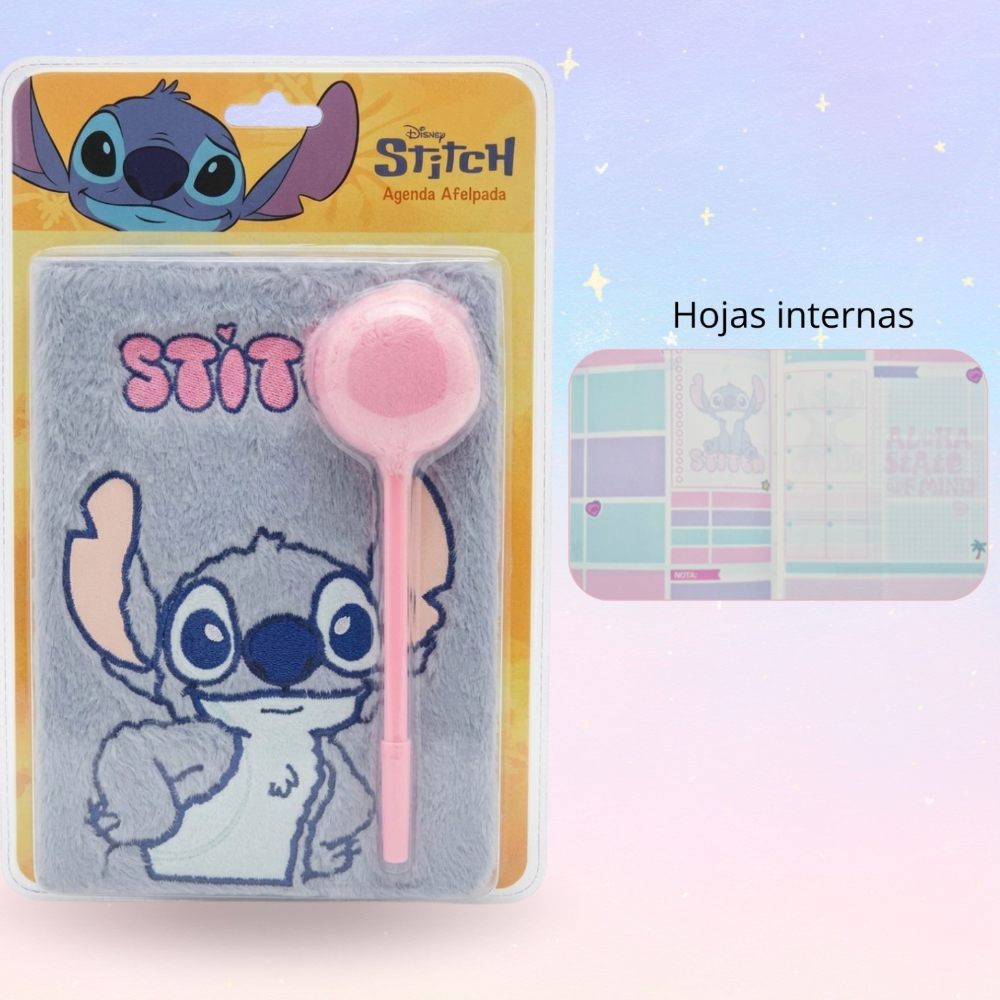 AGENDA AFELPADA DISNEY STITCH CON LAPICERO - 2