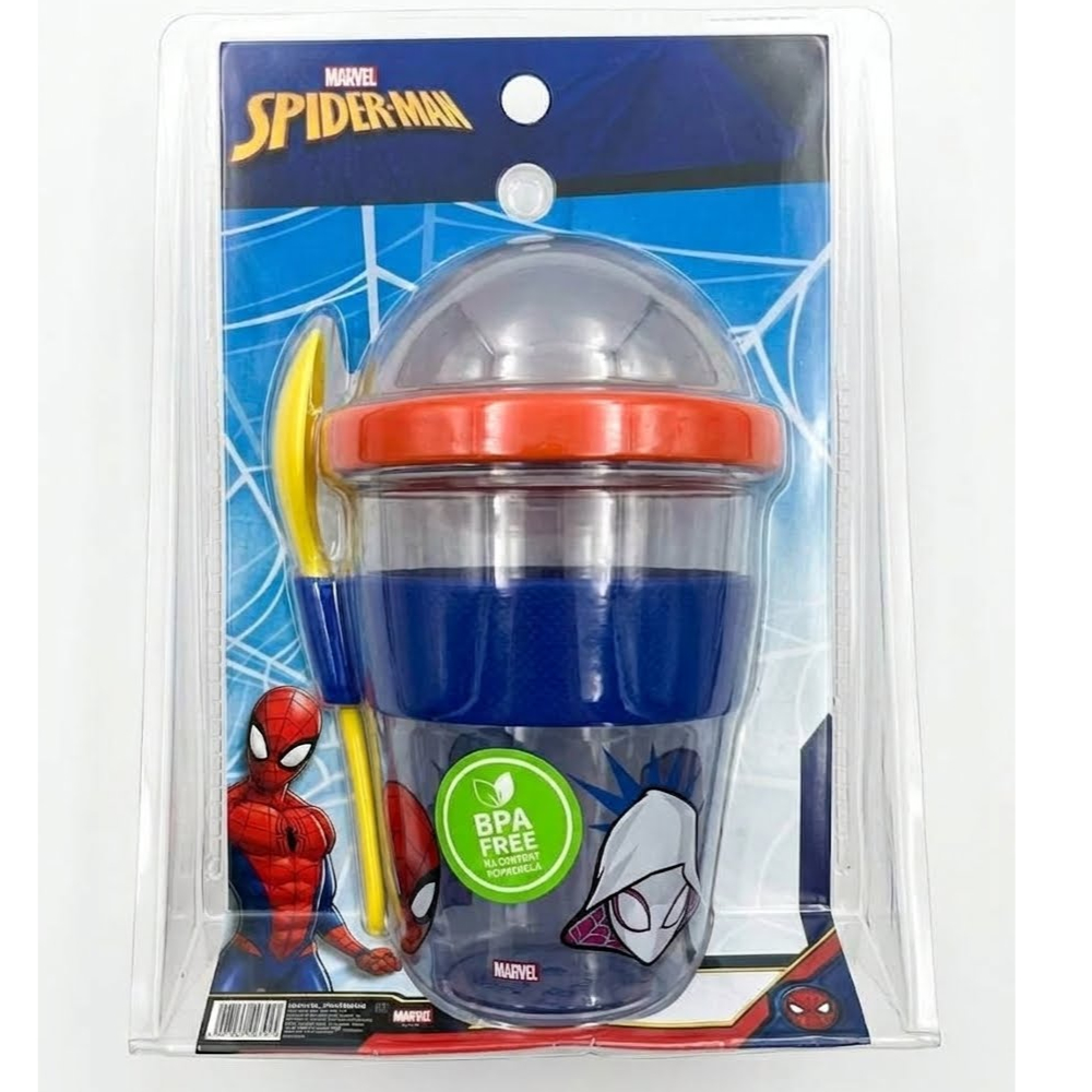 YOGURERA SPIDERMAN   VASO PARA YOGURT Y CEREAL CON CUCHARA - 4