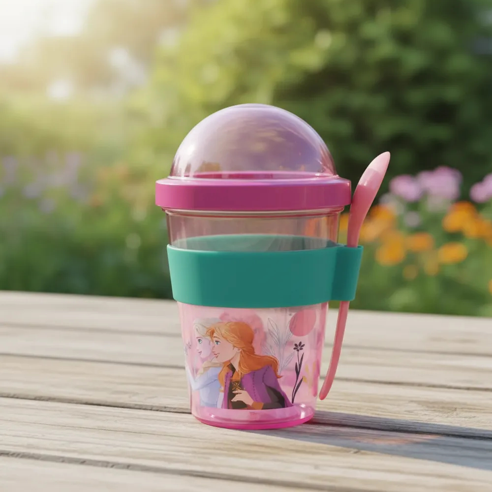 YOGURERA FROZEN VASO PARA YOGURT Y CEREAL CON CUCHARA - 4