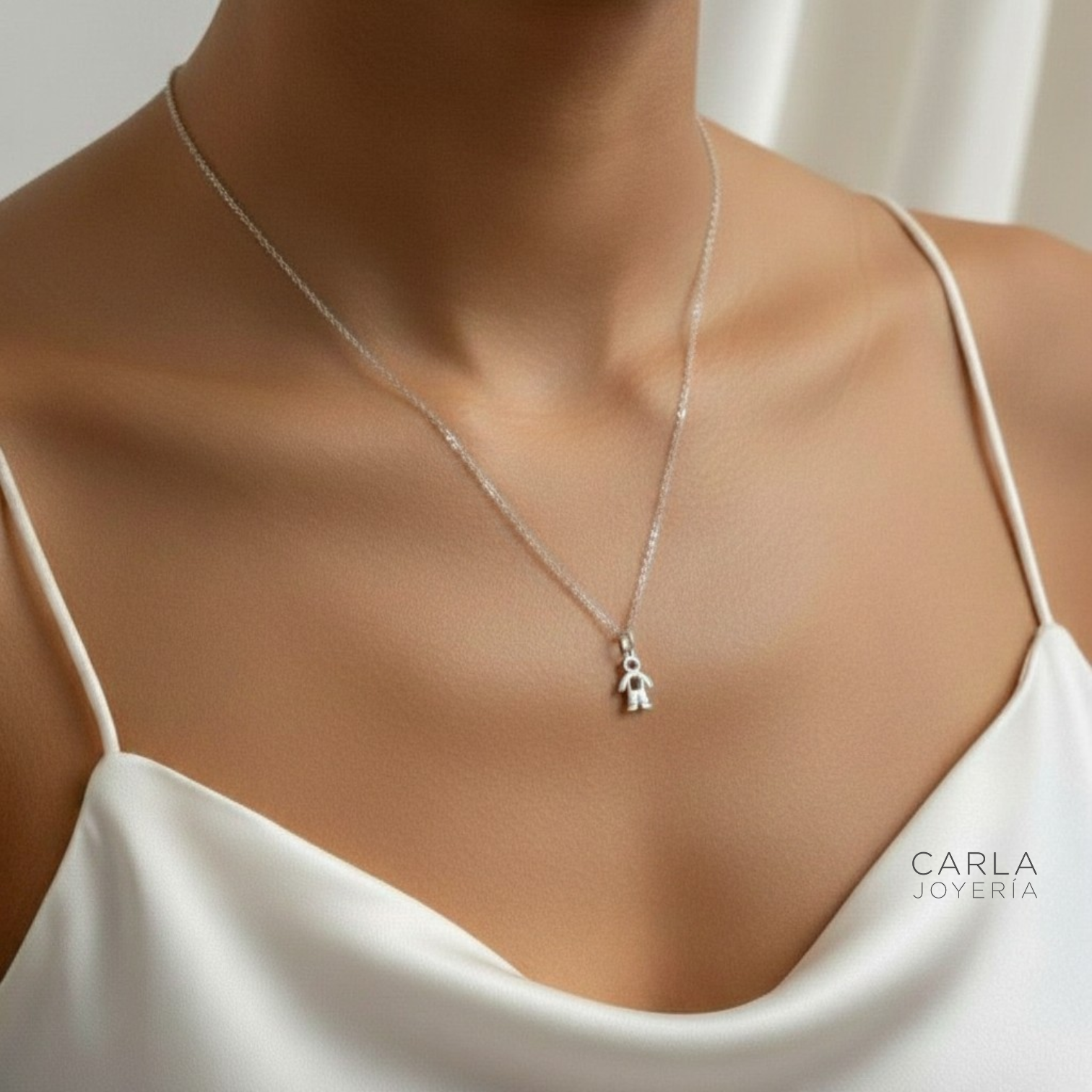 CARLA JOYERÍA - CADENA CON CHARM PEQUEÑO EN PLATA 925 - REGALO MUJER - 1