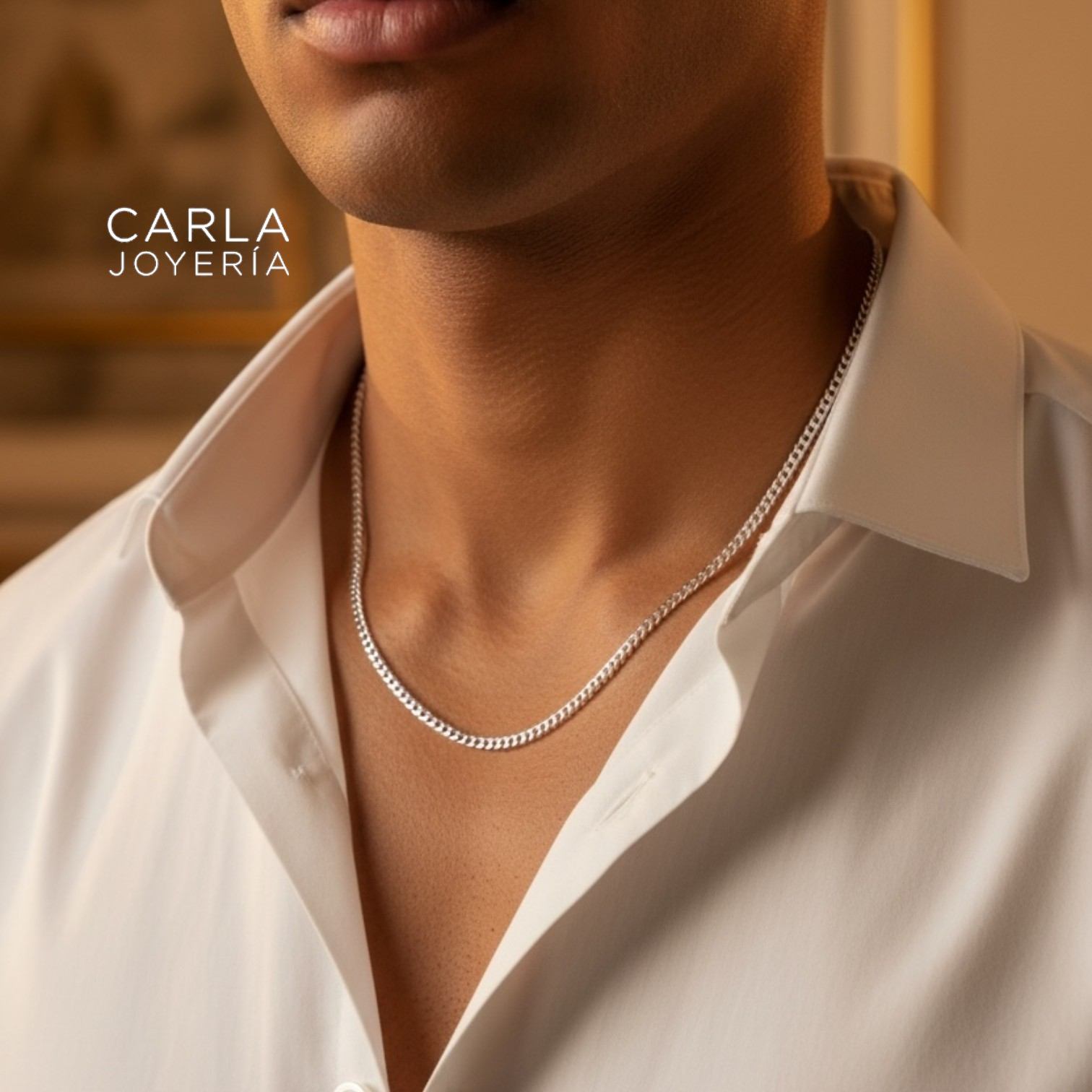CARLA JOYERÍA - CADENA PLATA 925 PANCER CALIBRE FINO - REGALO HOMBRE - 1