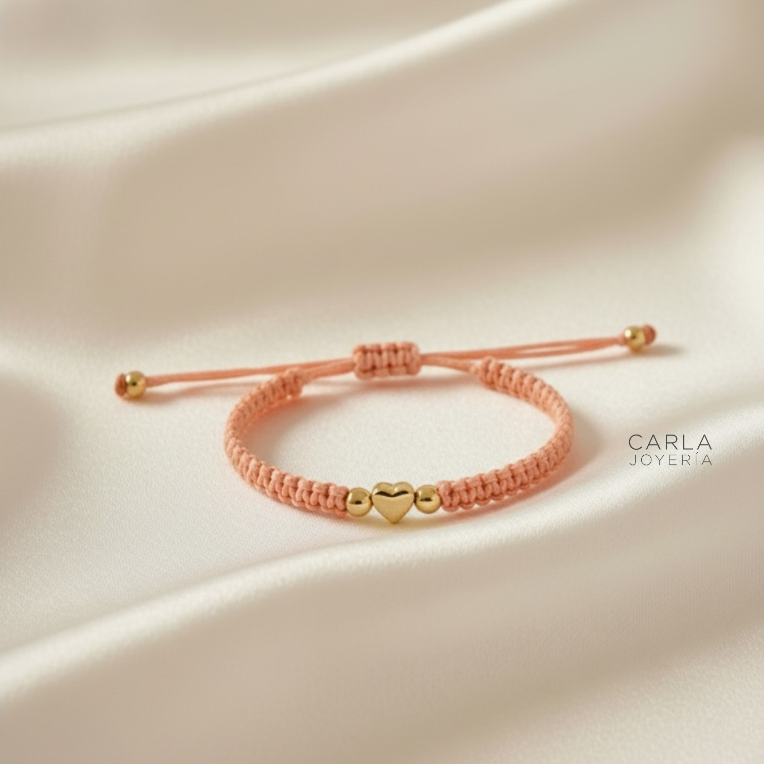 CARLA JOYERÍA - PULSERA TEJIDA CON ACCESORIOS EN ORO DE 18K PARA BEBÉ - CERTIFICADO AUTENTICIDAD - 2