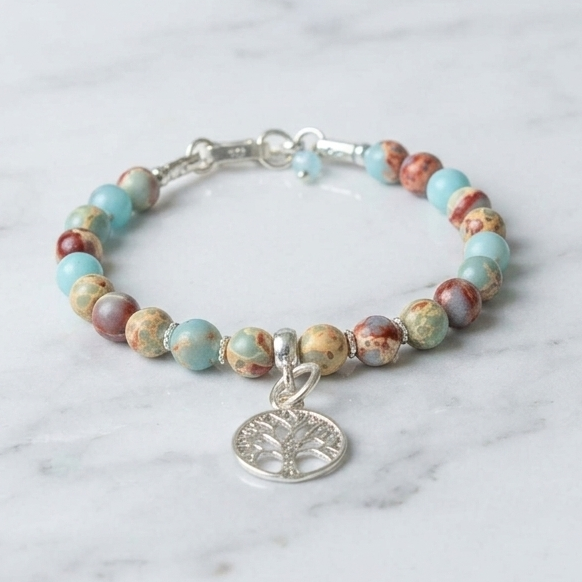 PULSERA JASPE IMPERIAL- PLATA 950 - 1