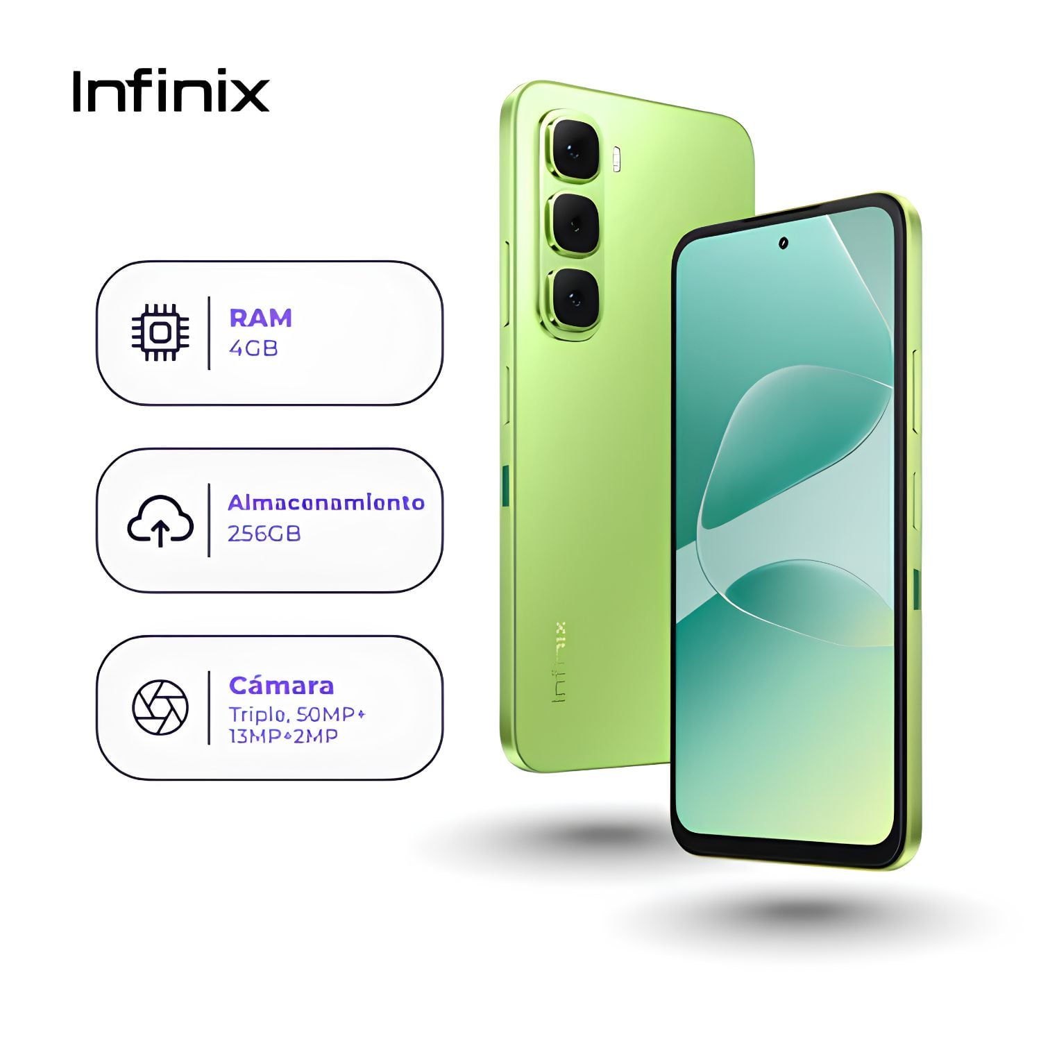 CELULAR INFINIX HOT 60I 4GB RAM 256GB VERDE - 2