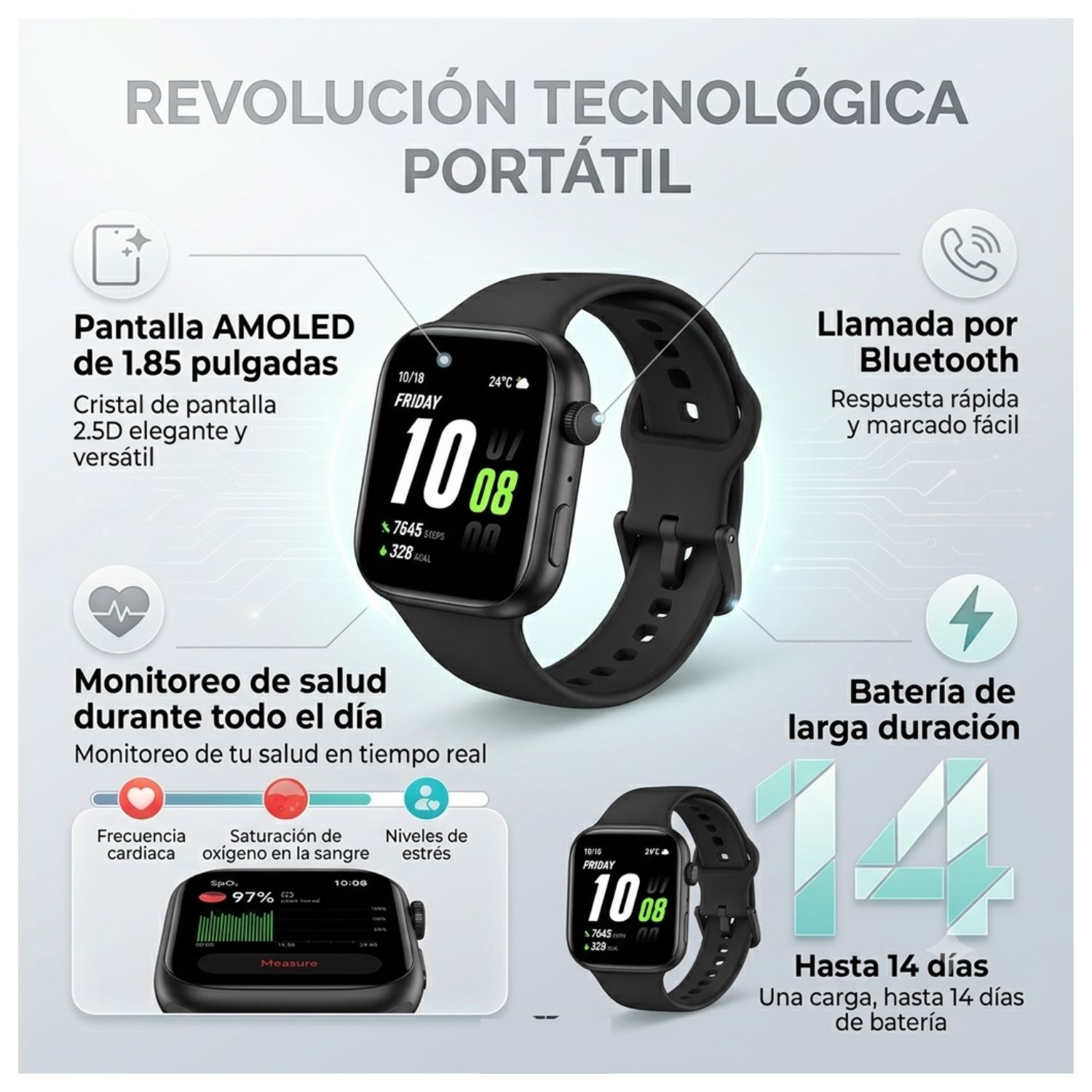 HONOR CHOICE WATCH 2I RELOJ BLACK - 9