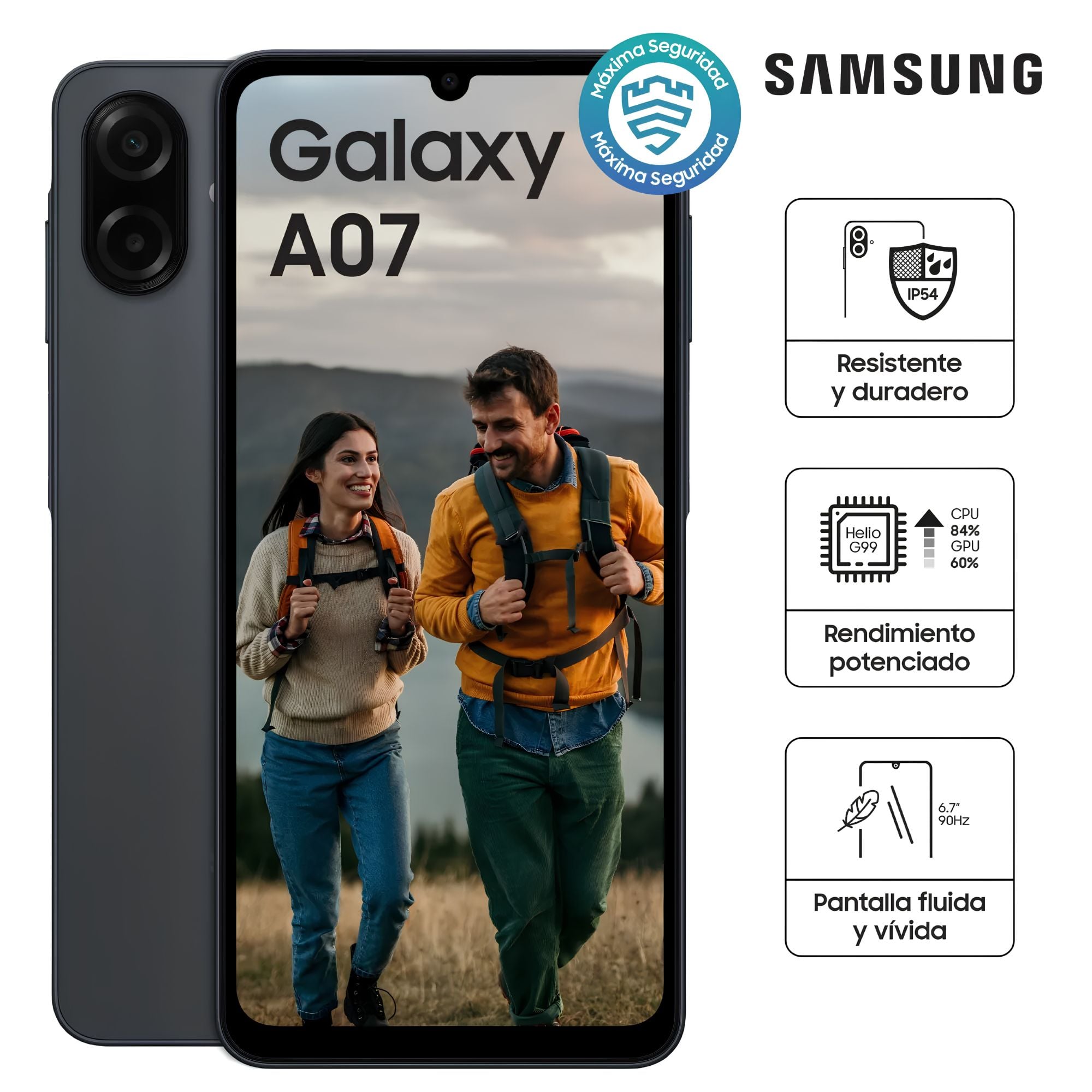 CELULAR SAMSUNG GALAXY A07 4GB RAM 64 GB NEGRO - 1
