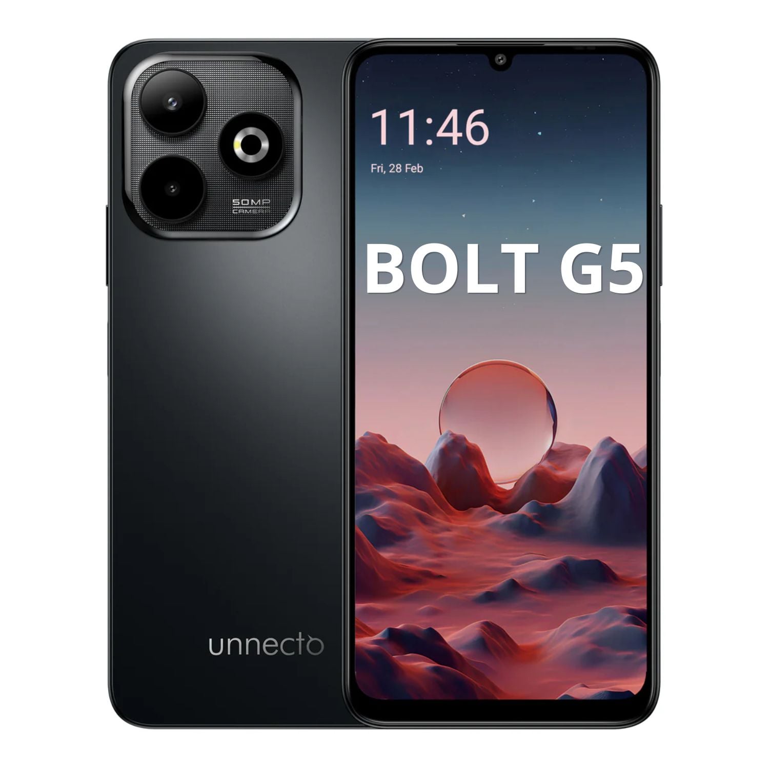 CELULAR BOLT 5G 4GB RAM 128GB 6,75 DOBLE CÁMARA COLOR NEGRO UNNECTO - 1