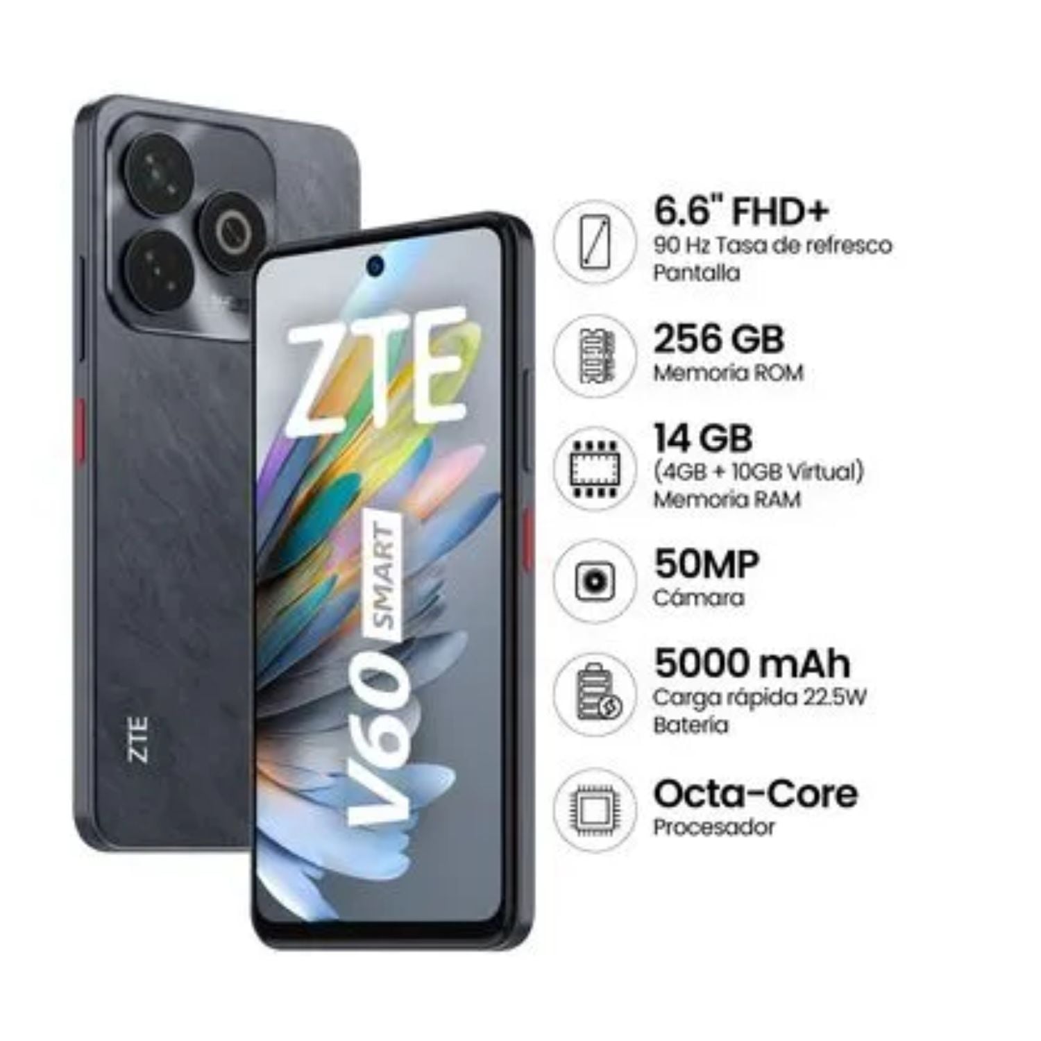 ZTE BLADE V60 SMART 256GB 4GB NEGRO - 2