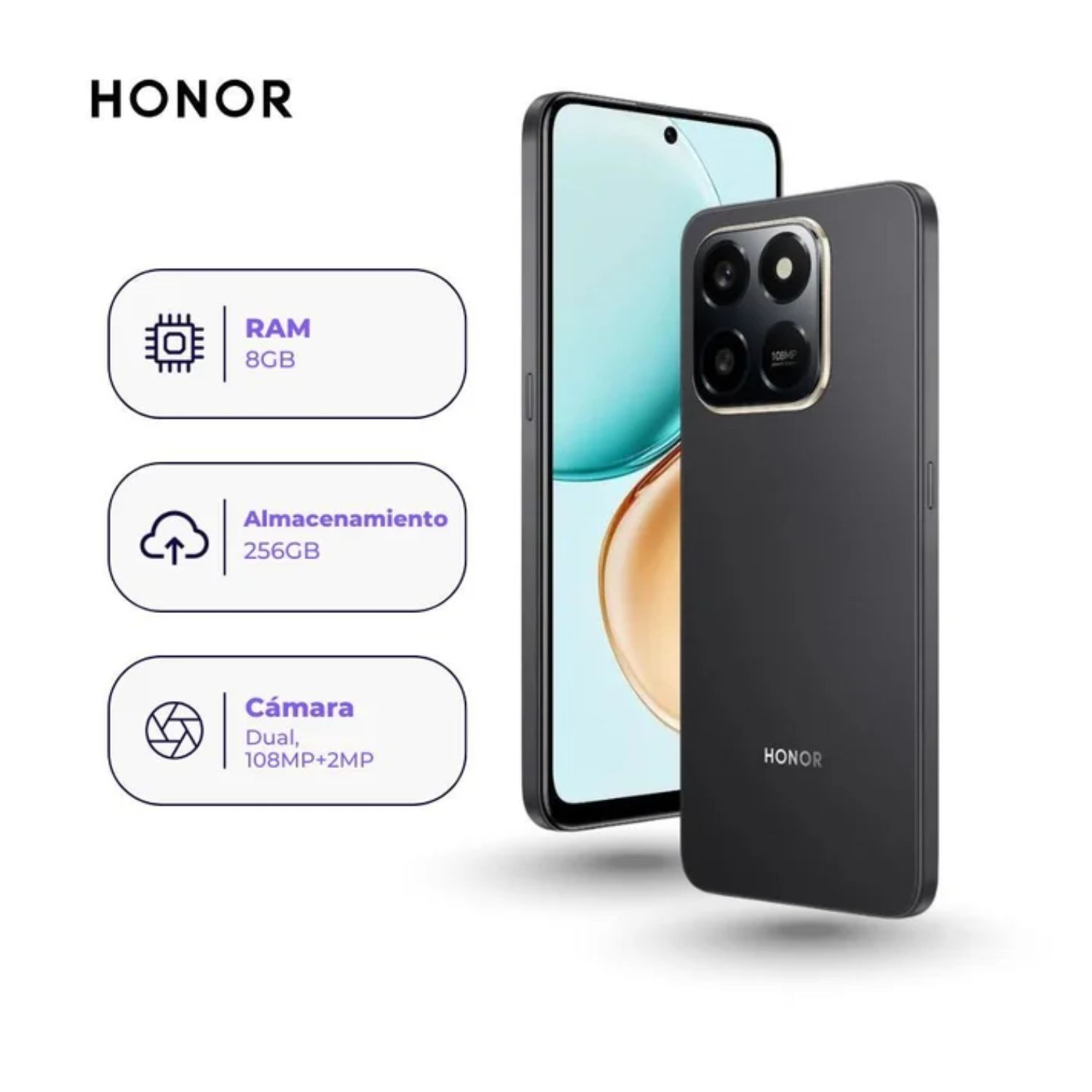 CELULAR HONOR X7D 8GB+256GB NEGRO - 5